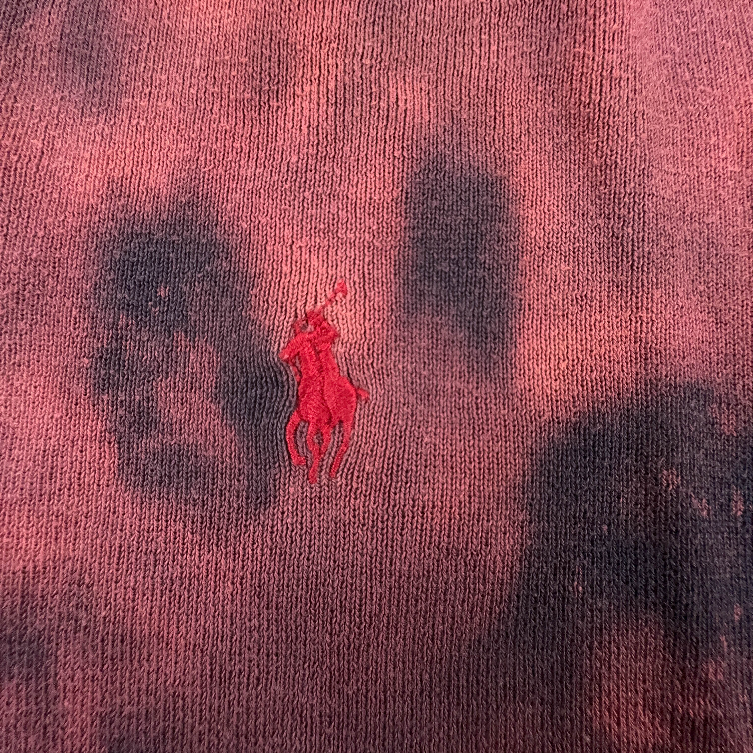 Maglione leggero Ralph Lauren Tie Dye rosso e nero girocollo - Taglia M/L uomo