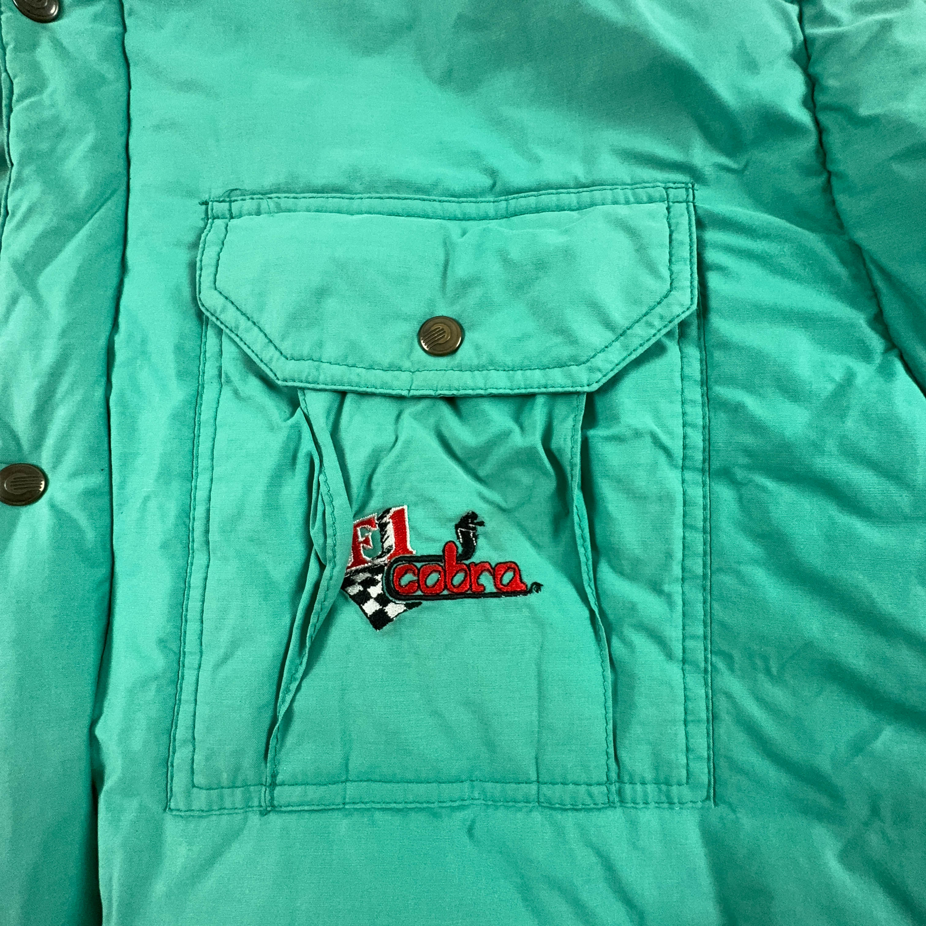 Giacca Vintage F1 Cobra limited edition verde con zip e bottoni - Taglia M uomo