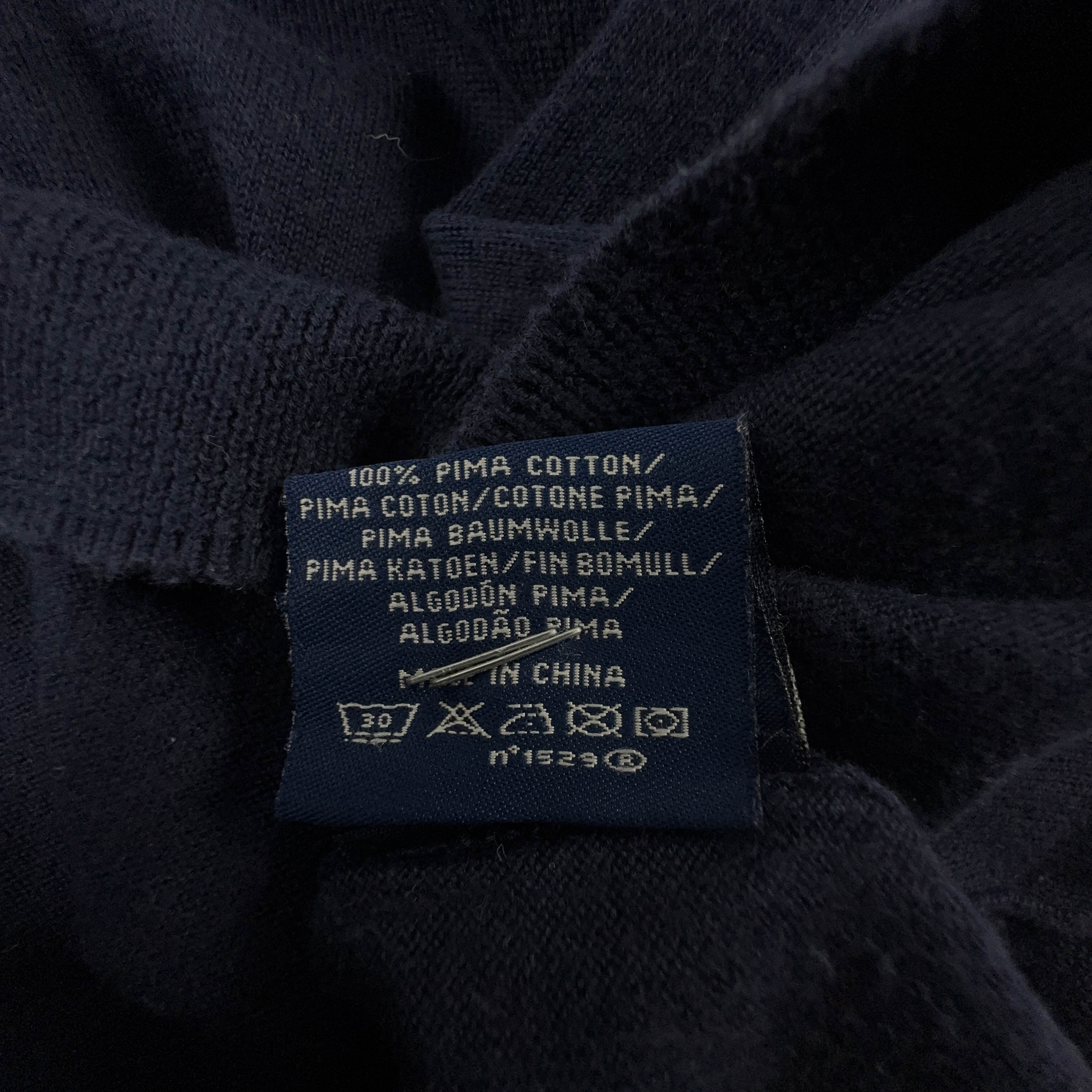 Maglione leggero Ralph Lauren Vintage blu scuro scollo a V - Taglia M uomo