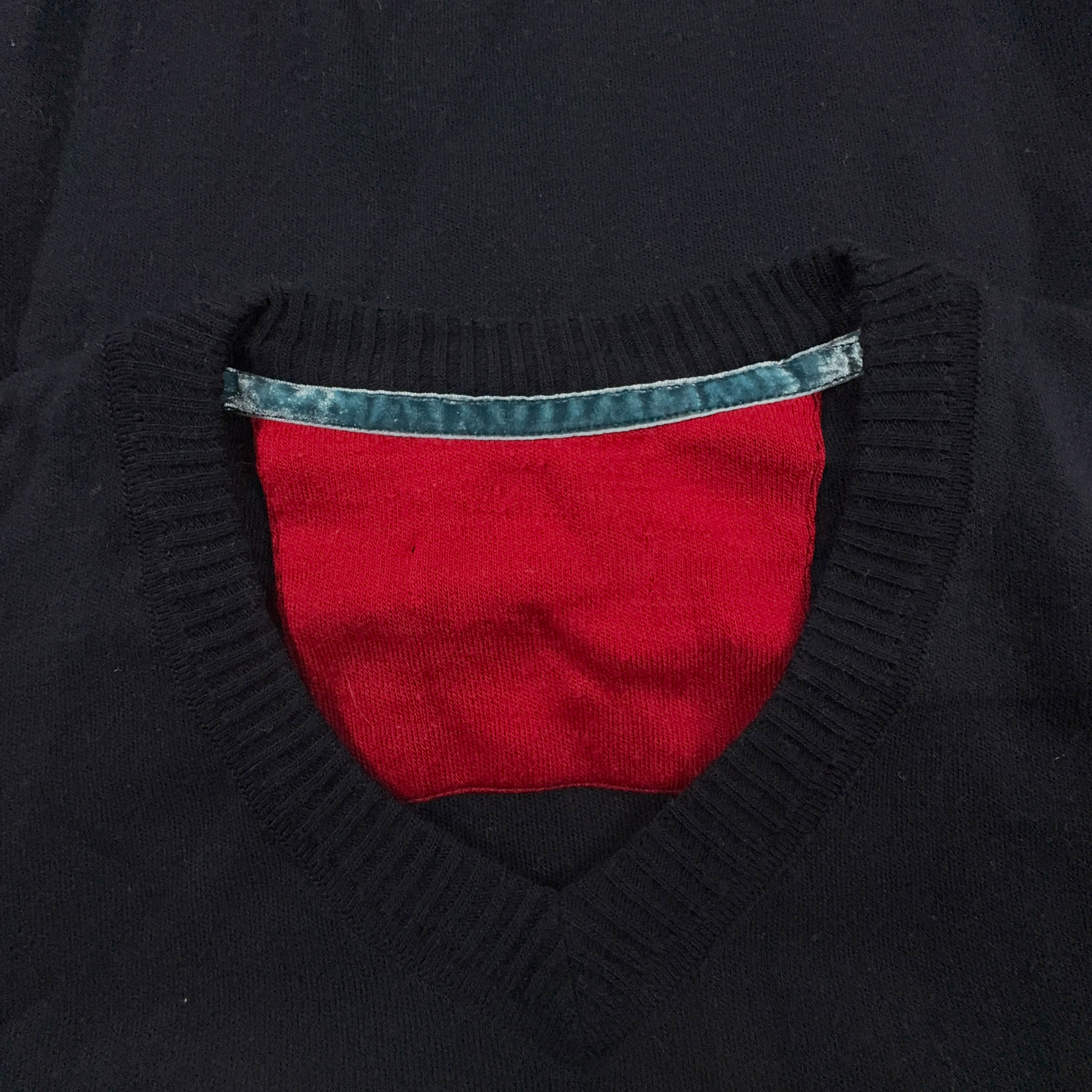 Maglione Ralph Lauren blu scuro scollo a V 100% lana - Taglia M uomo