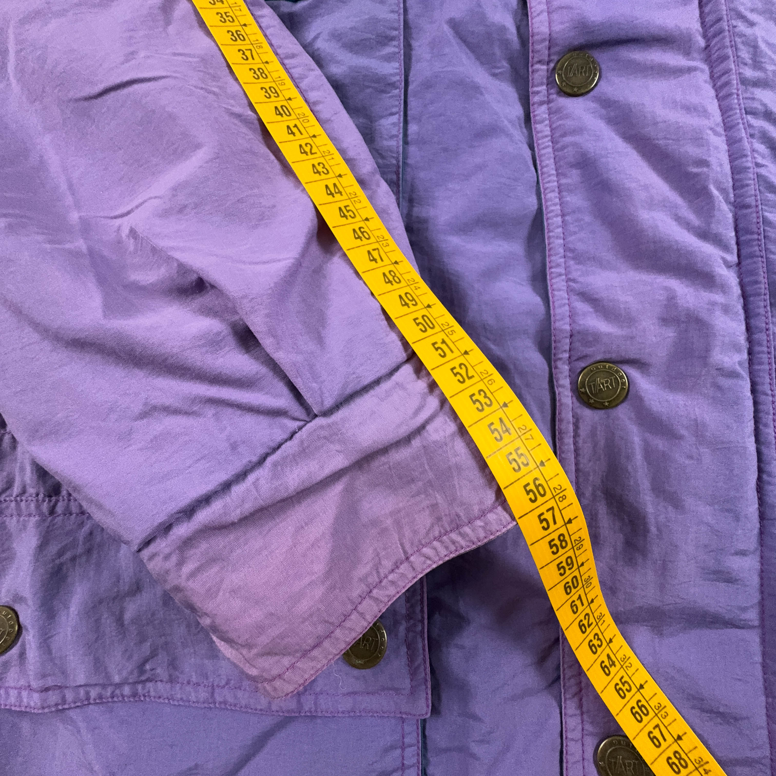Giacca a vento Vintage viola e rosa faded con zip e bottoni - Taglia XL uomo