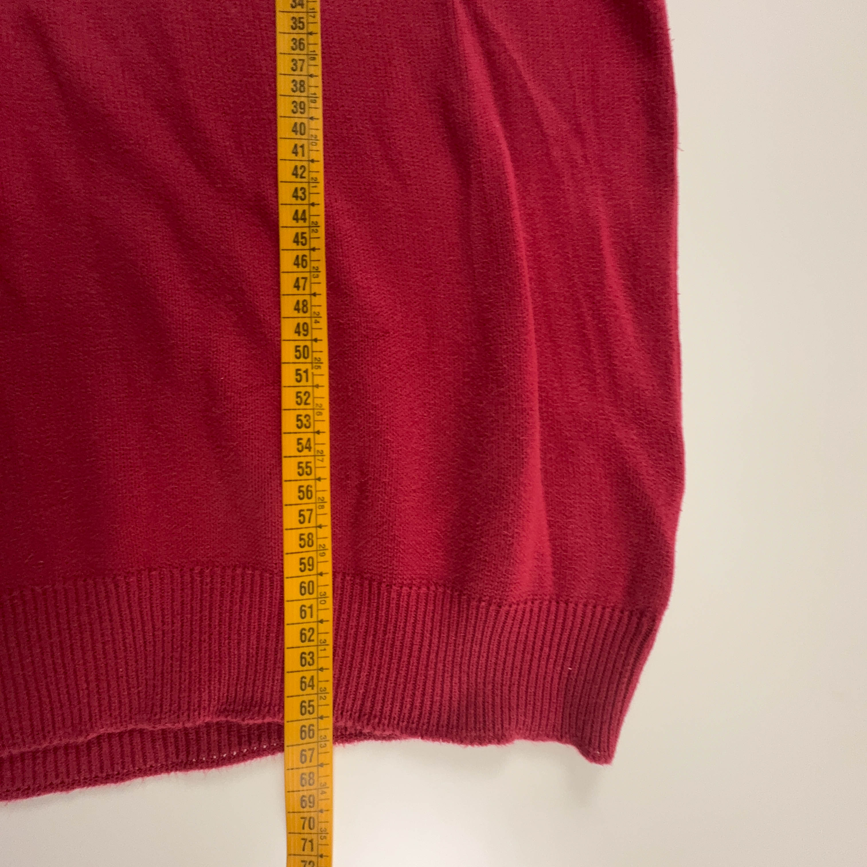 Maglione leggero Fred Perry rosso scollo a V 100% cotone - Taglia M uomo