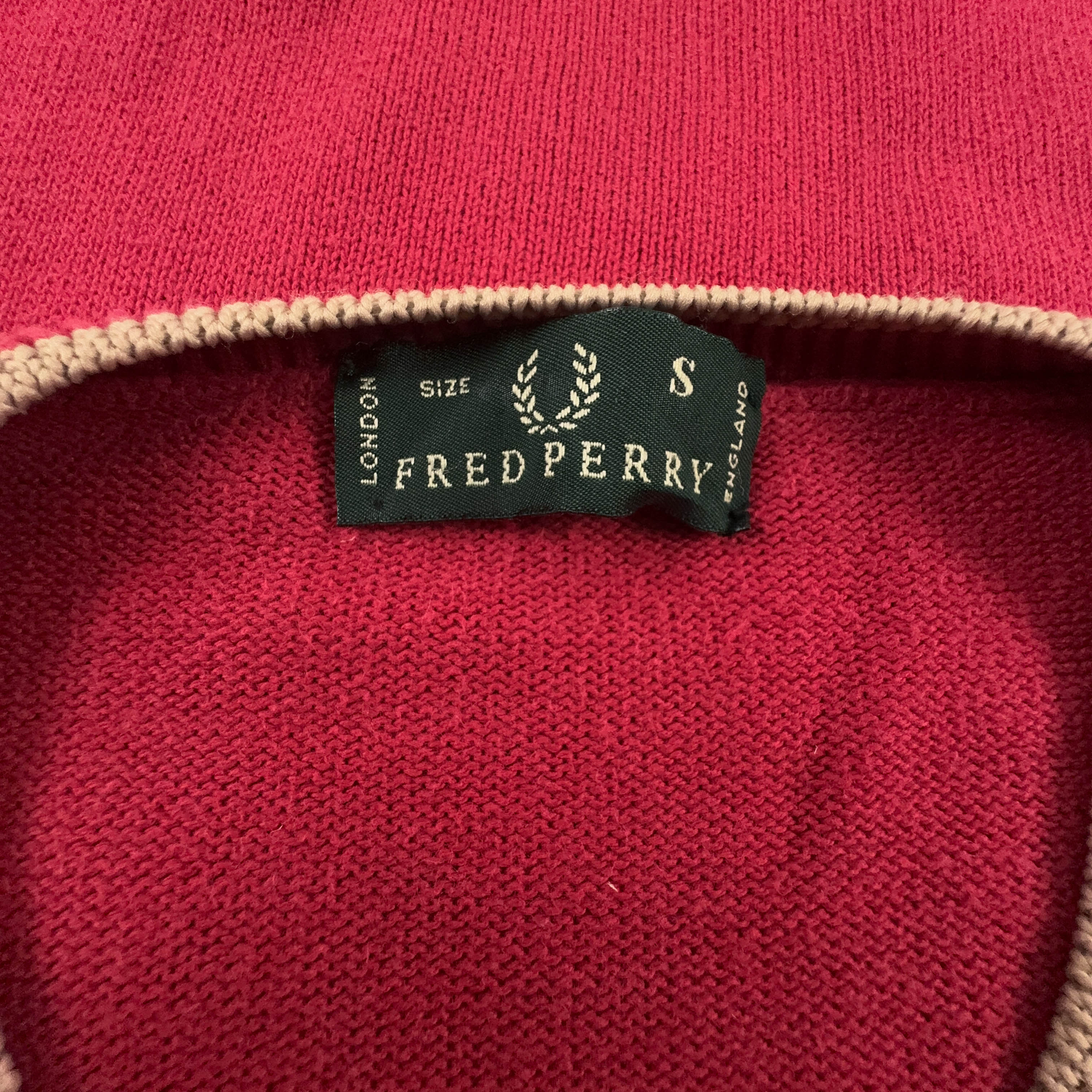 Maglione leggero Fred Perry rosso scollo a V 100% cotone - Taglia M uomo