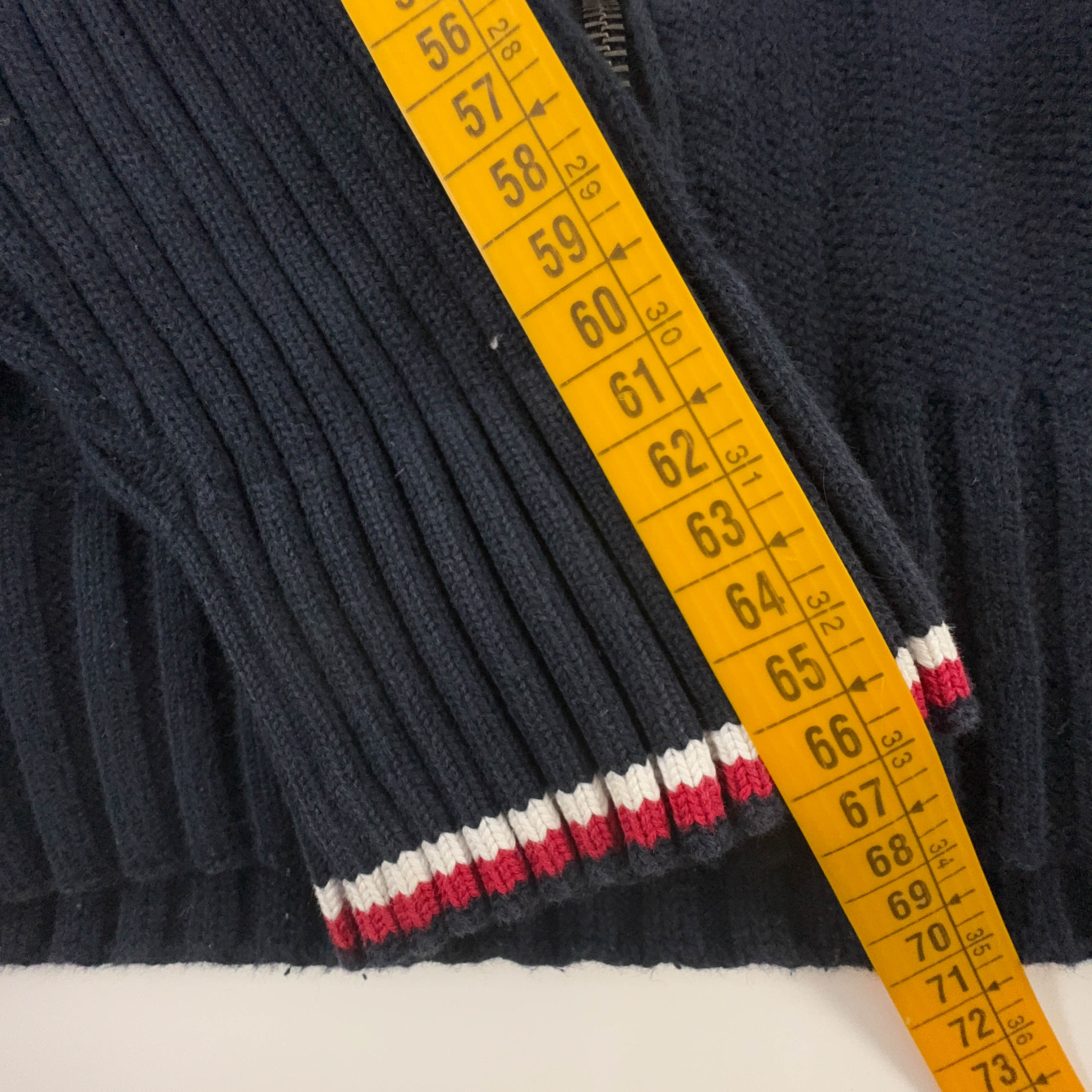 Maglione Tommy Hilfiger blu scuro con zip 100% cotone - Taglia L/XL uomo