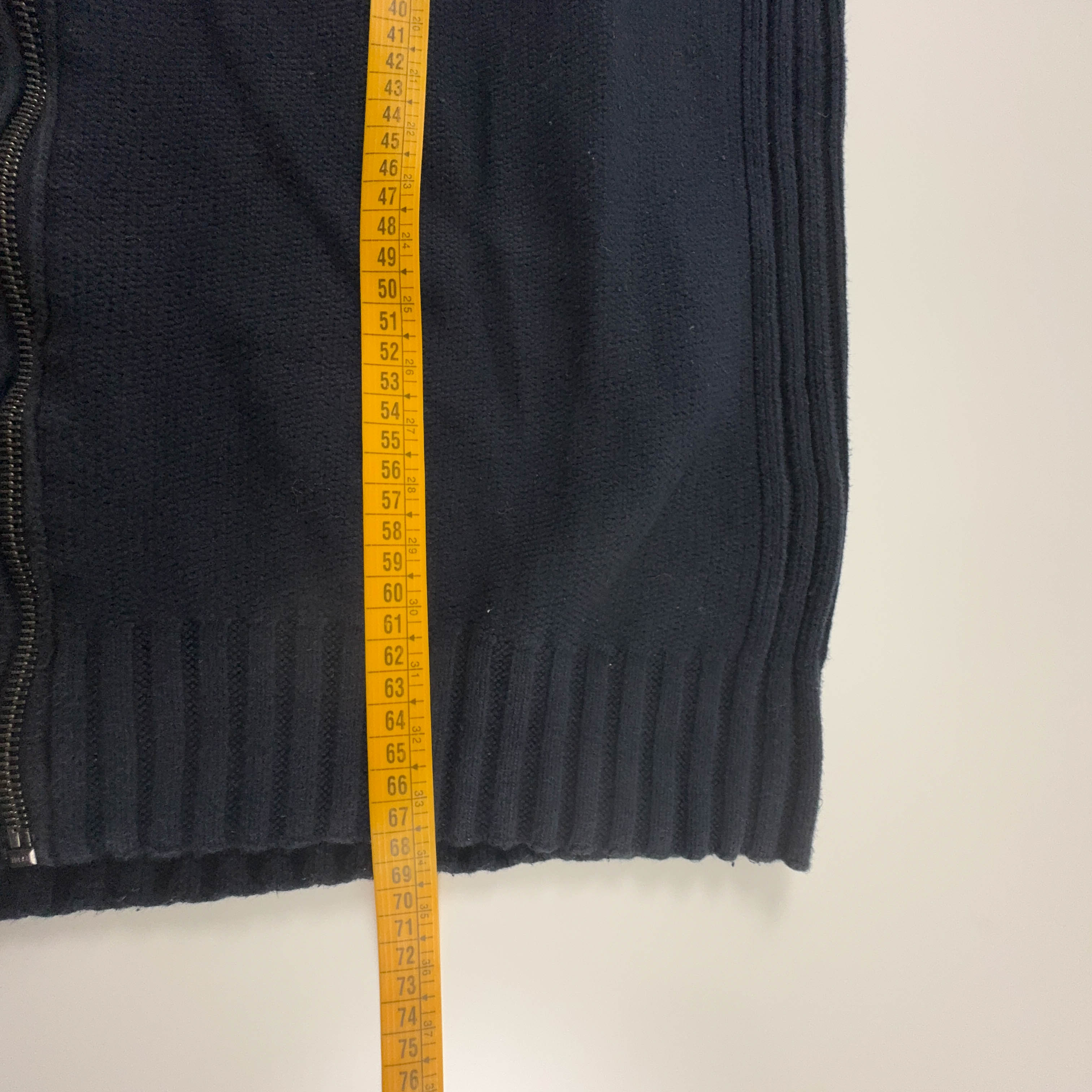 Maglione Tommy Hilfiger blu scuro con zip 100% cotone - Taglia L/XL uomo