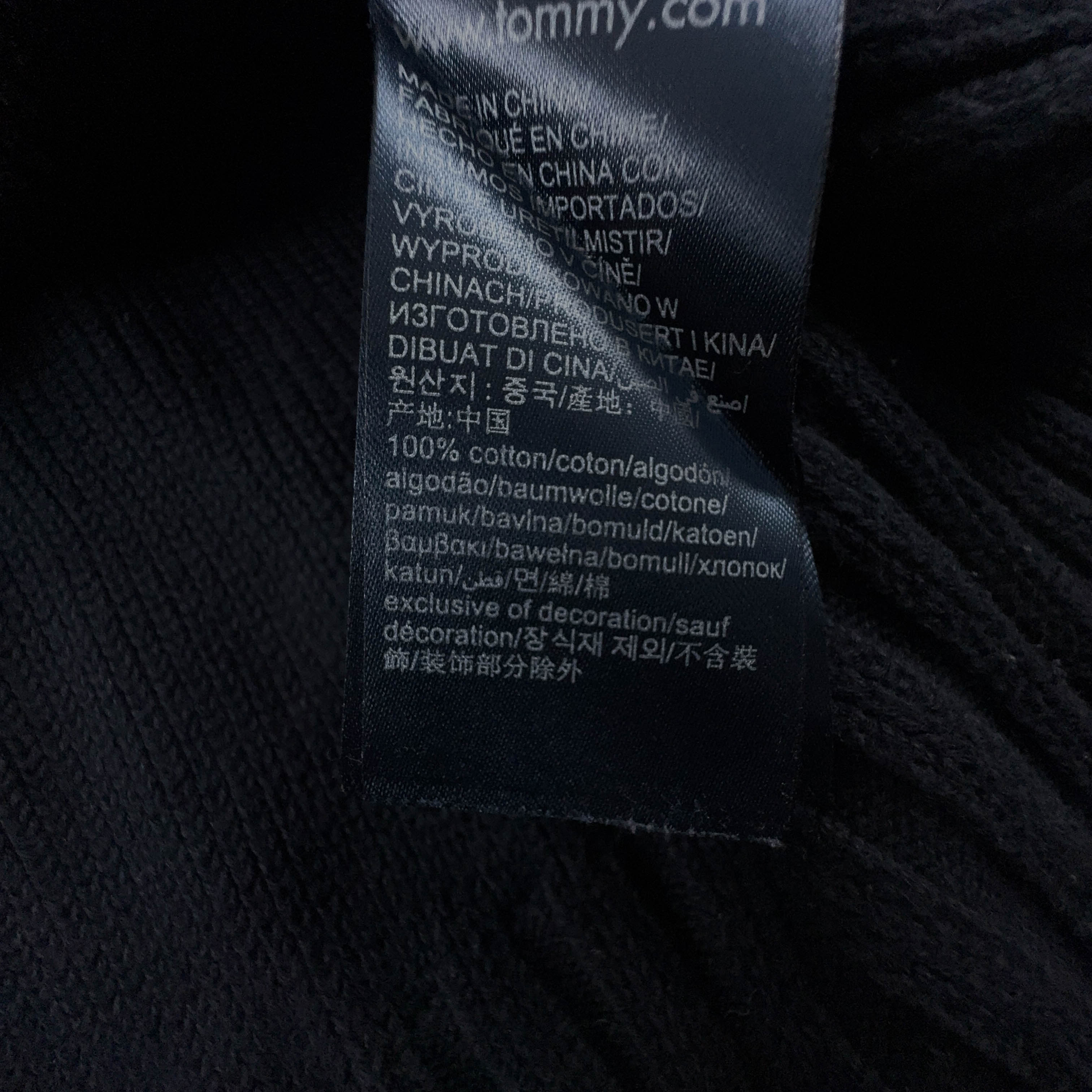 Maglione Tommy Hilfiger blu scuro con zip 100% cotone - Taglia L/XL uomo