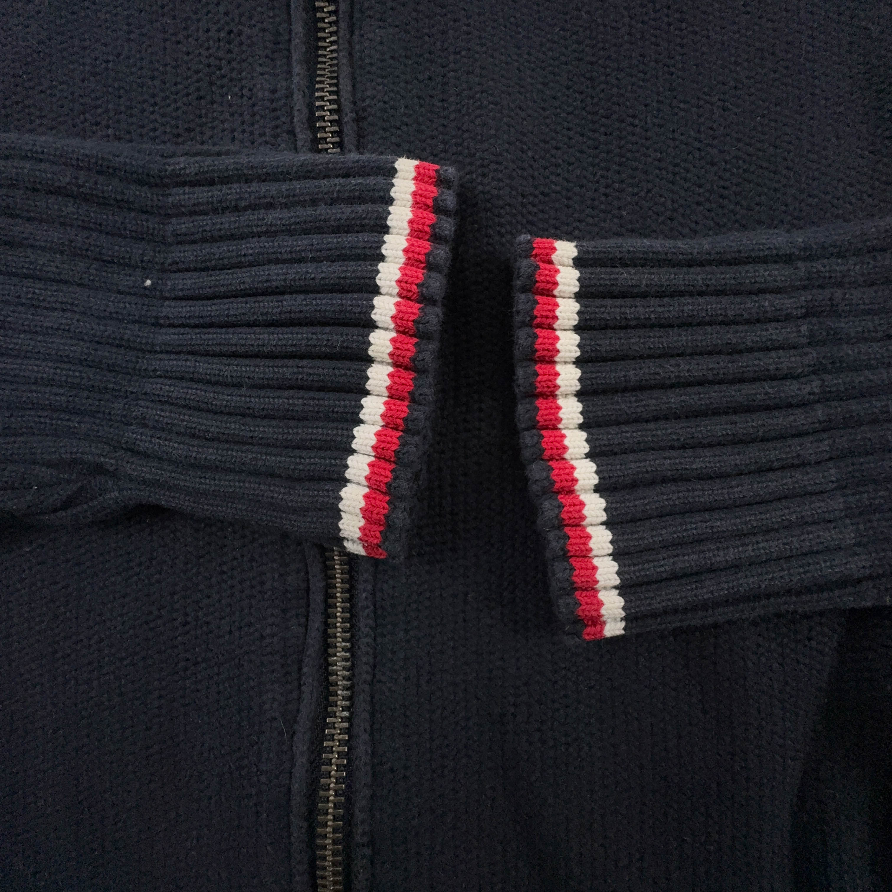 Maglione Tommy Hilfiger blu scuro con zip 100% cotone - Taglia L/XL uomo