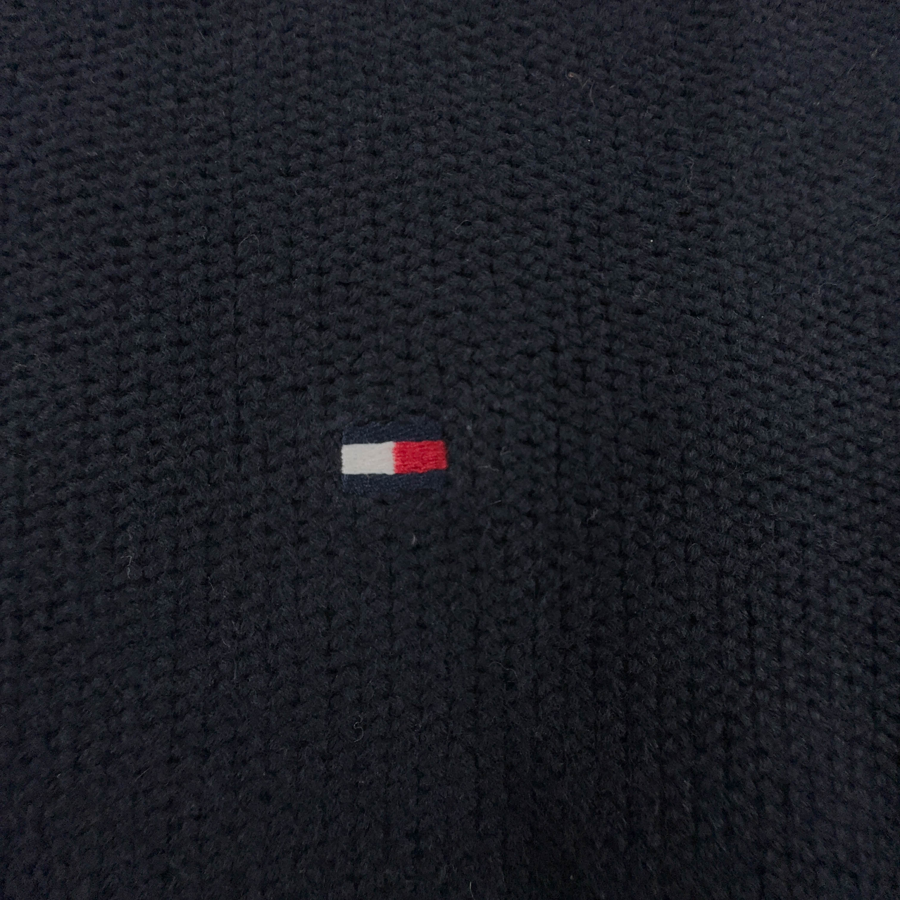 Maglione Tommy Hilfiger blu scuro con zip 100% cotone - Taglia L/XL uomo