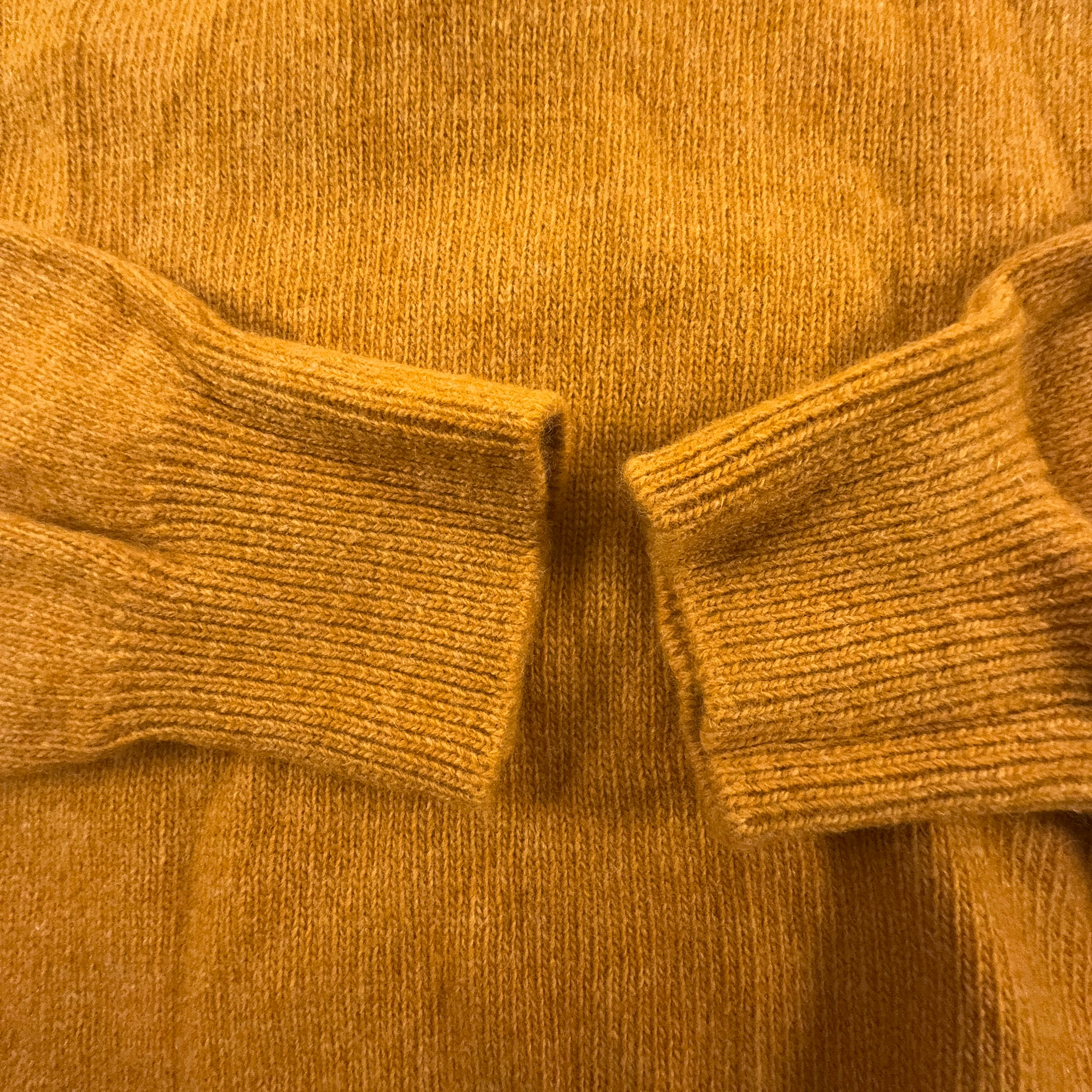 Maglione Sergio Tacchini giallo senape quarter zip 80% lana - Taglia M uomo