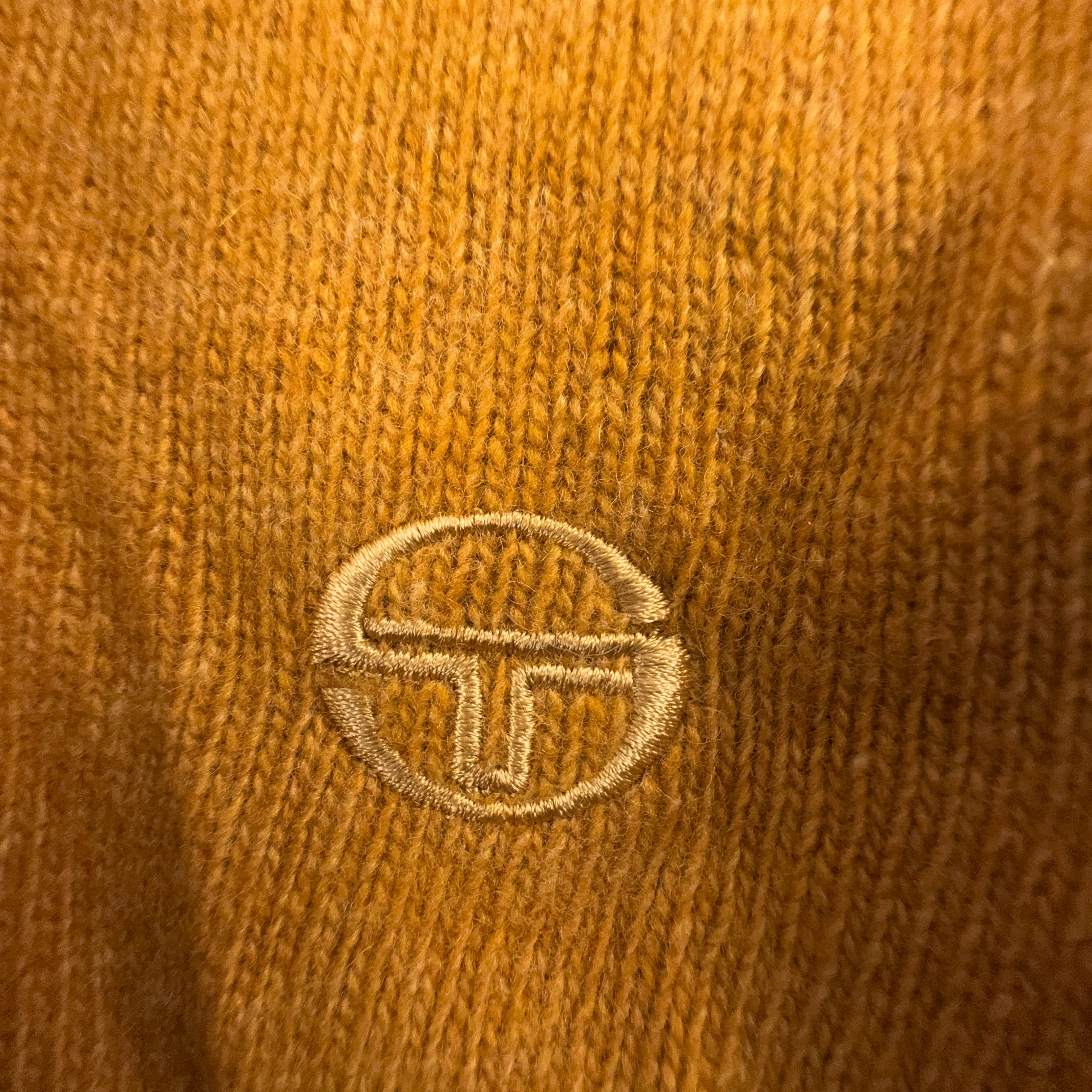 Maglione Sergio Tacchini giallo senape quarter zip 80% lana - Taglia M uomo