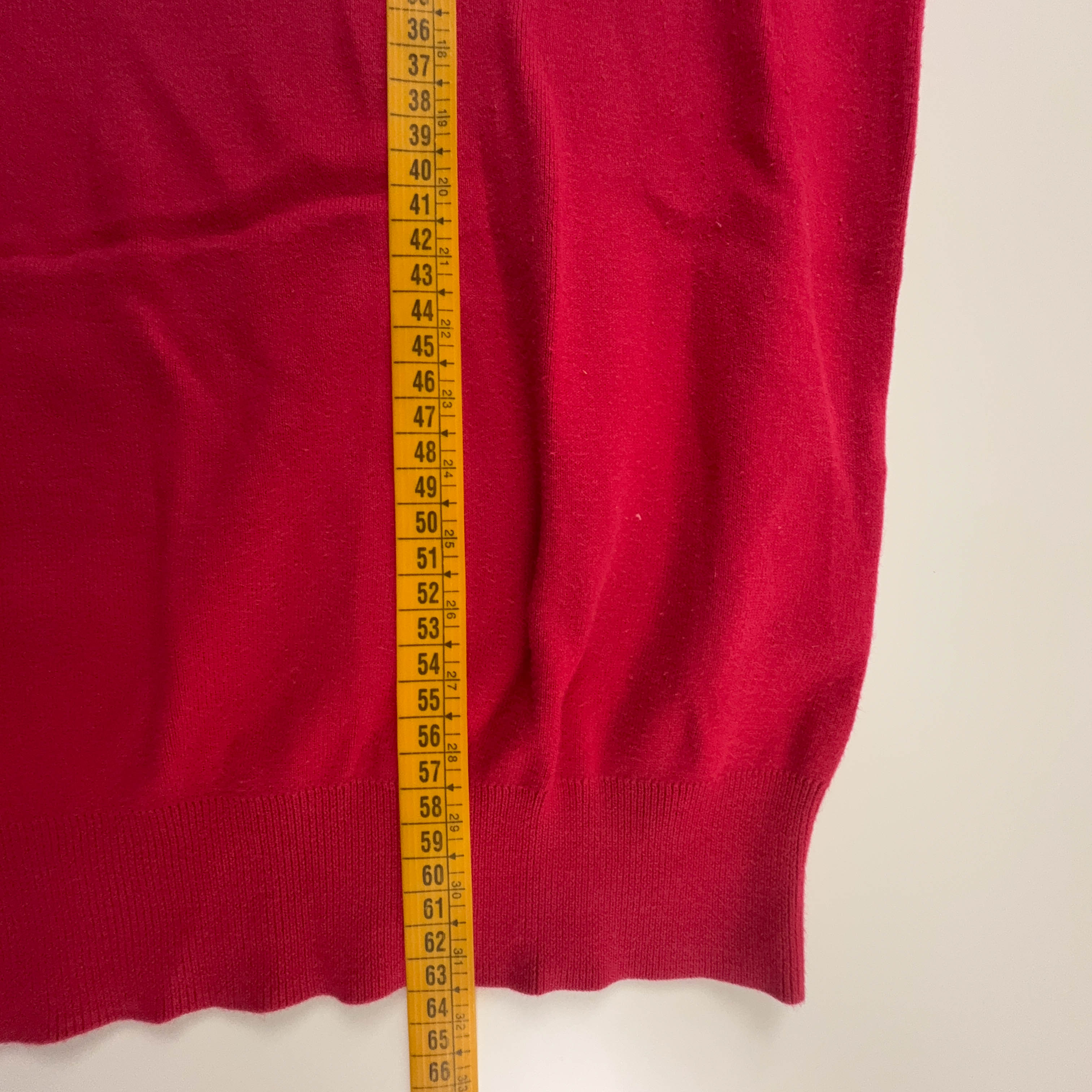 Maglione leggero Ralph Lauren rosso scollo a V 100% cotone - Taglia M uomo