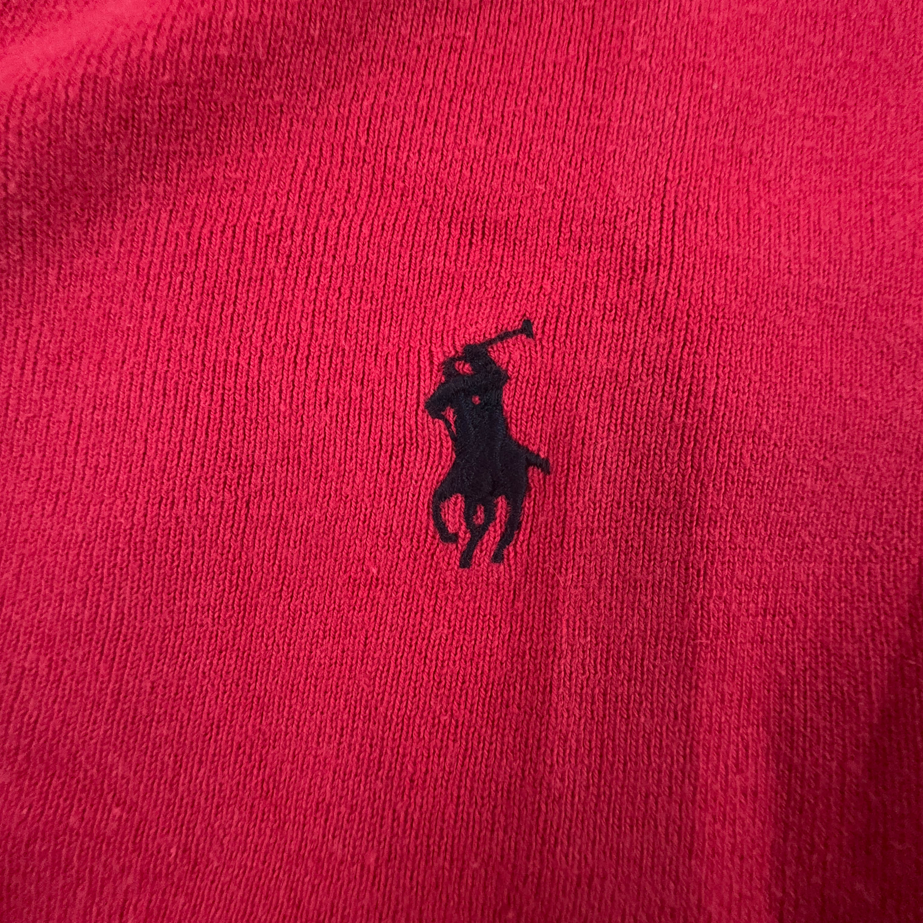 Maglione leggero Ralph Lauren rosso scollo a V 100% cotone - Taglia M uomo