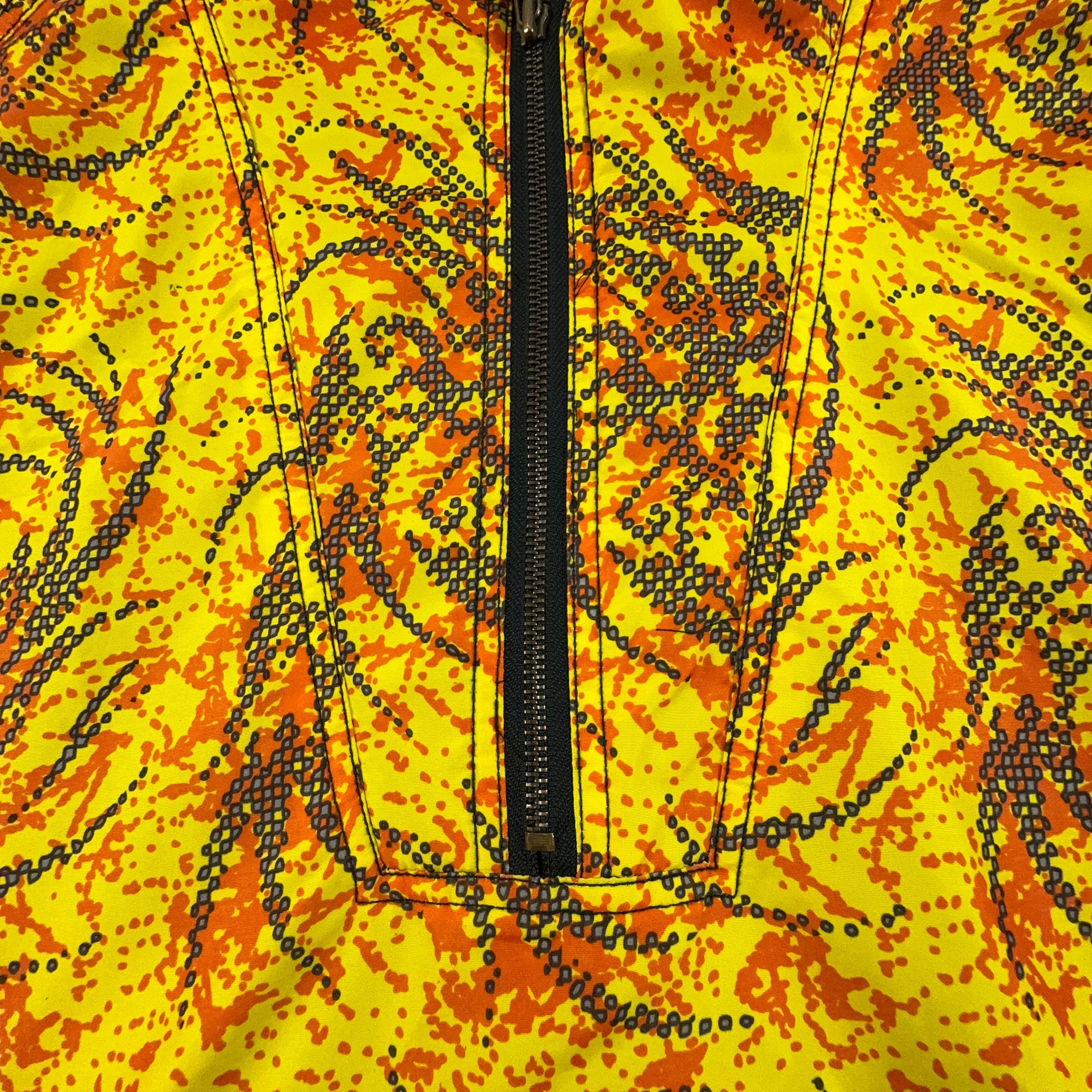 Giacca da Sci/Snowboard Vintage Powell gialla e arancione a fantasia - Taglia L/XL uomo