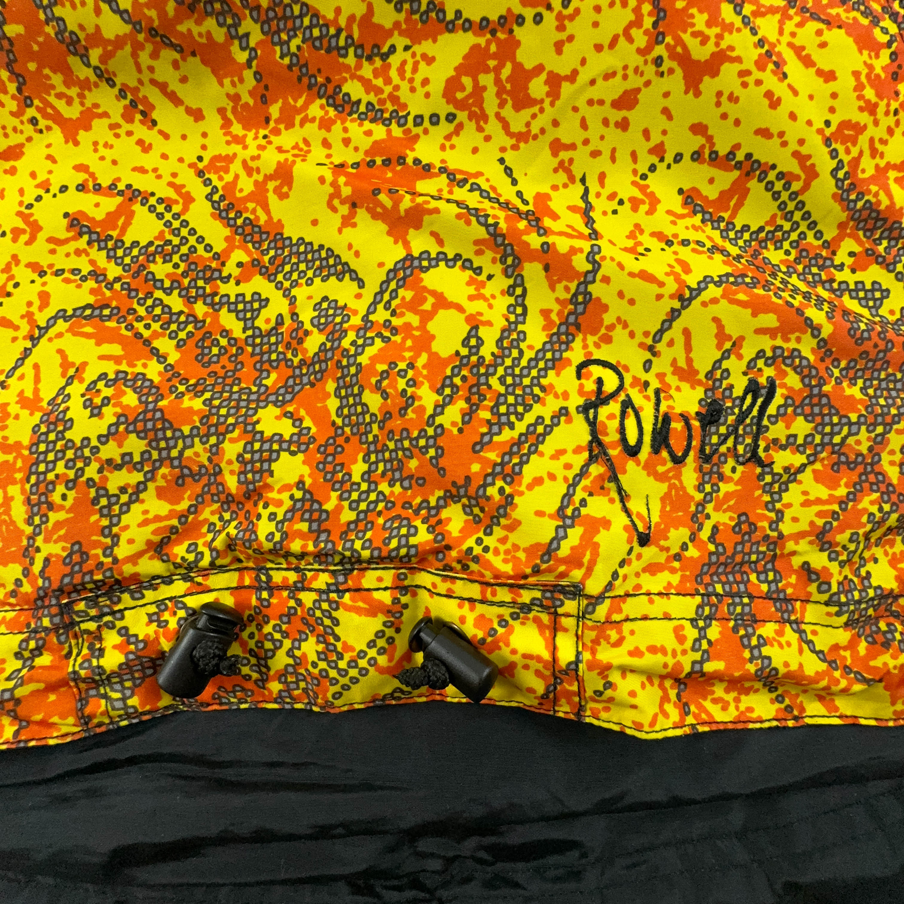 Giacca da Sci/Snowboard Vintage Powell gialla e arancione a fantasia - Taglia L/XL uomo
