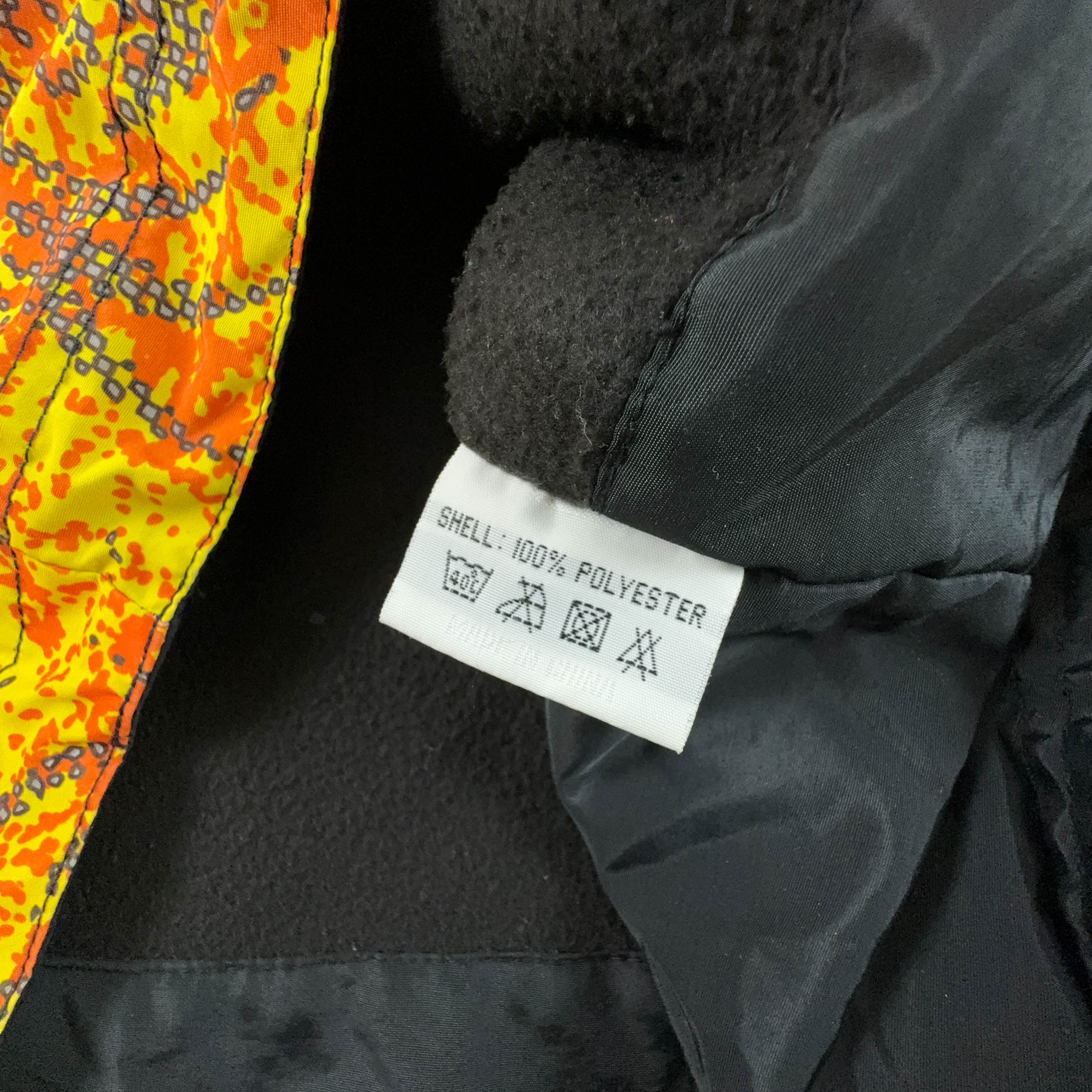 Giacca da Sci/Snowboard Vintage Powell gialla e arancione a fantasia - Taglia L/XL uomo