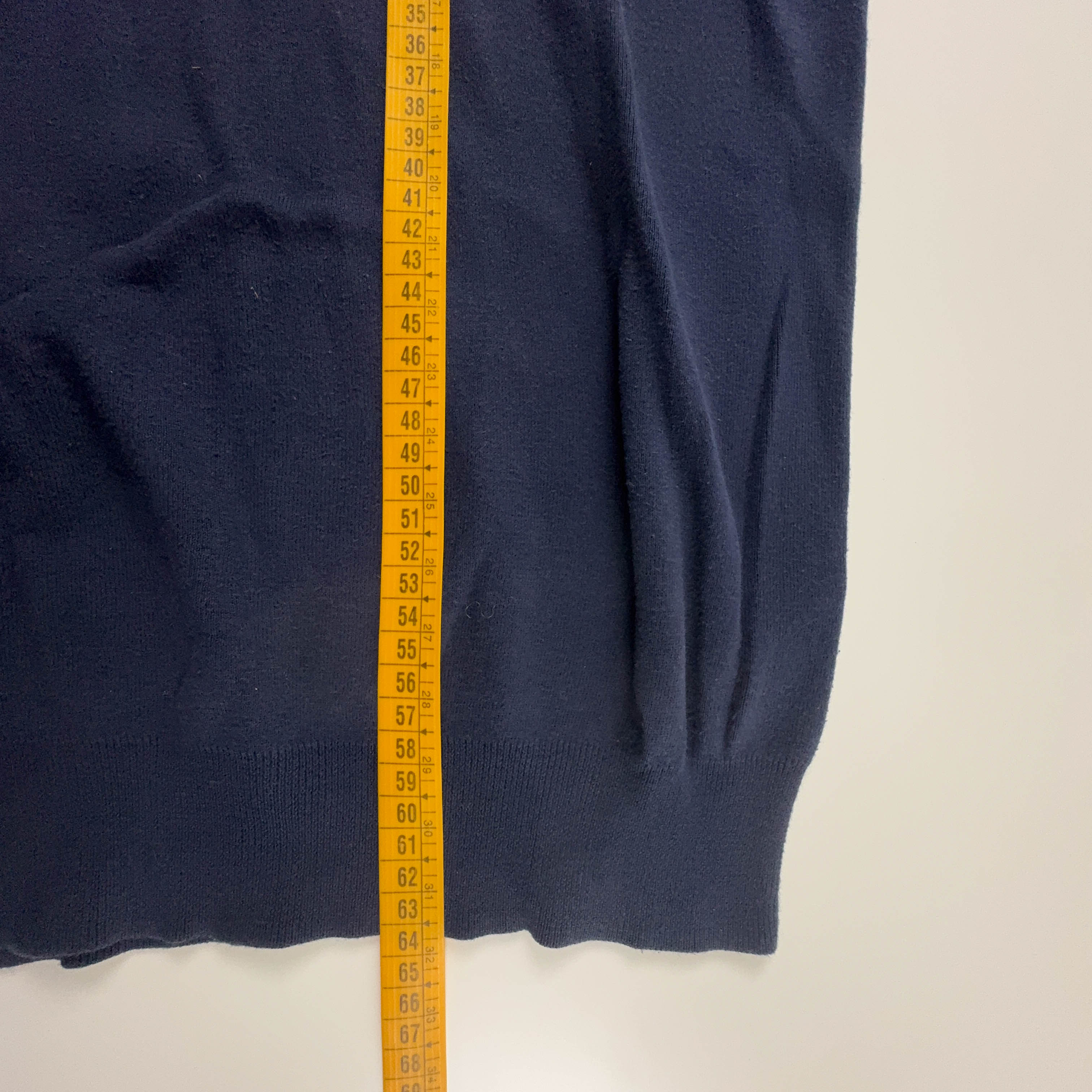 Maglione leggero Ralph Lauren blu scuro scollo a V 100% cotone - Taglia M uomo