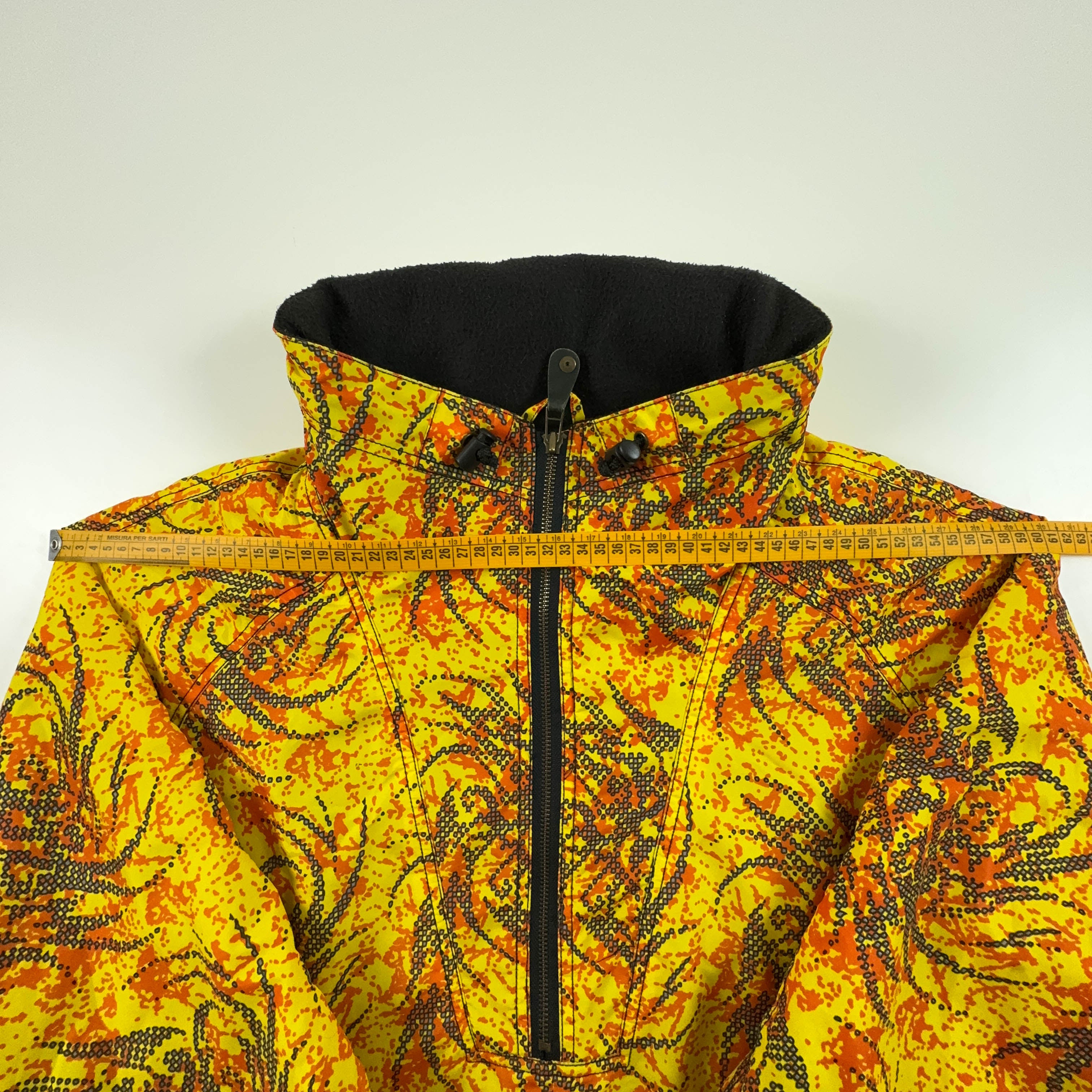 Giacca da Sci/Snowboard Vintage Powell gialla e arancione a fantasia - Taglia L/XL uomo