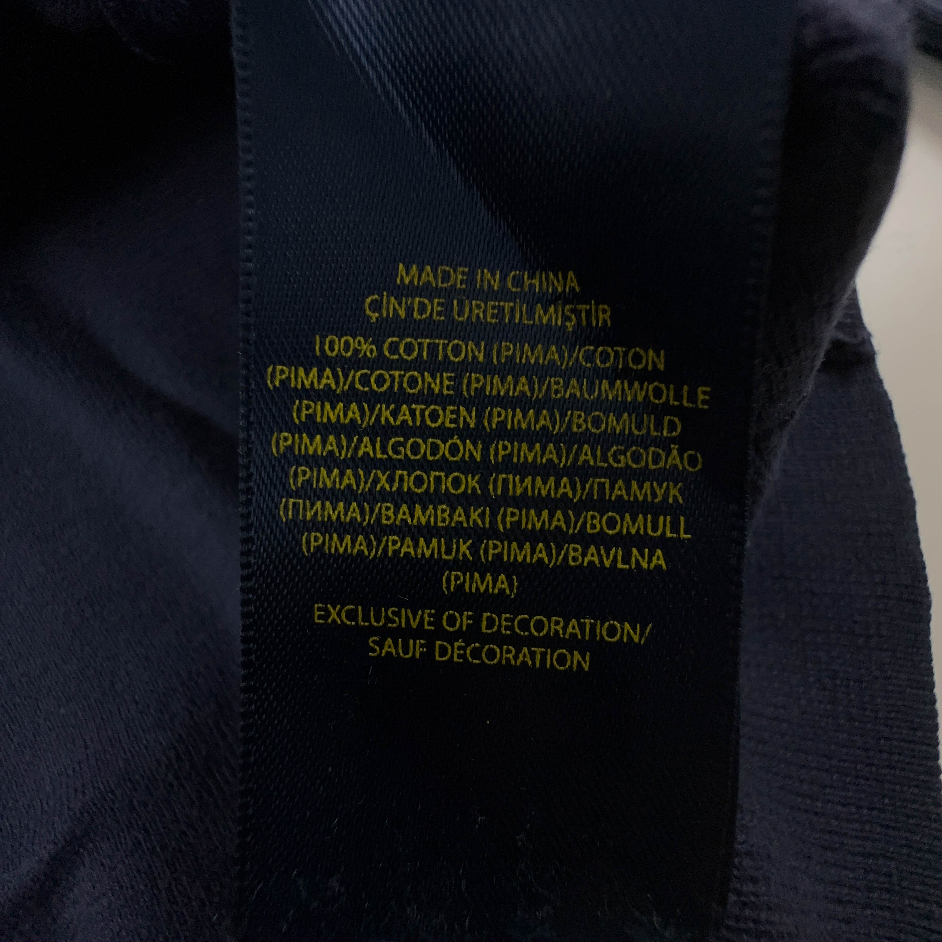 Maglione leggero Ralph Lauren blu scuro scollo a V 100% cotone - Taglia M uomo