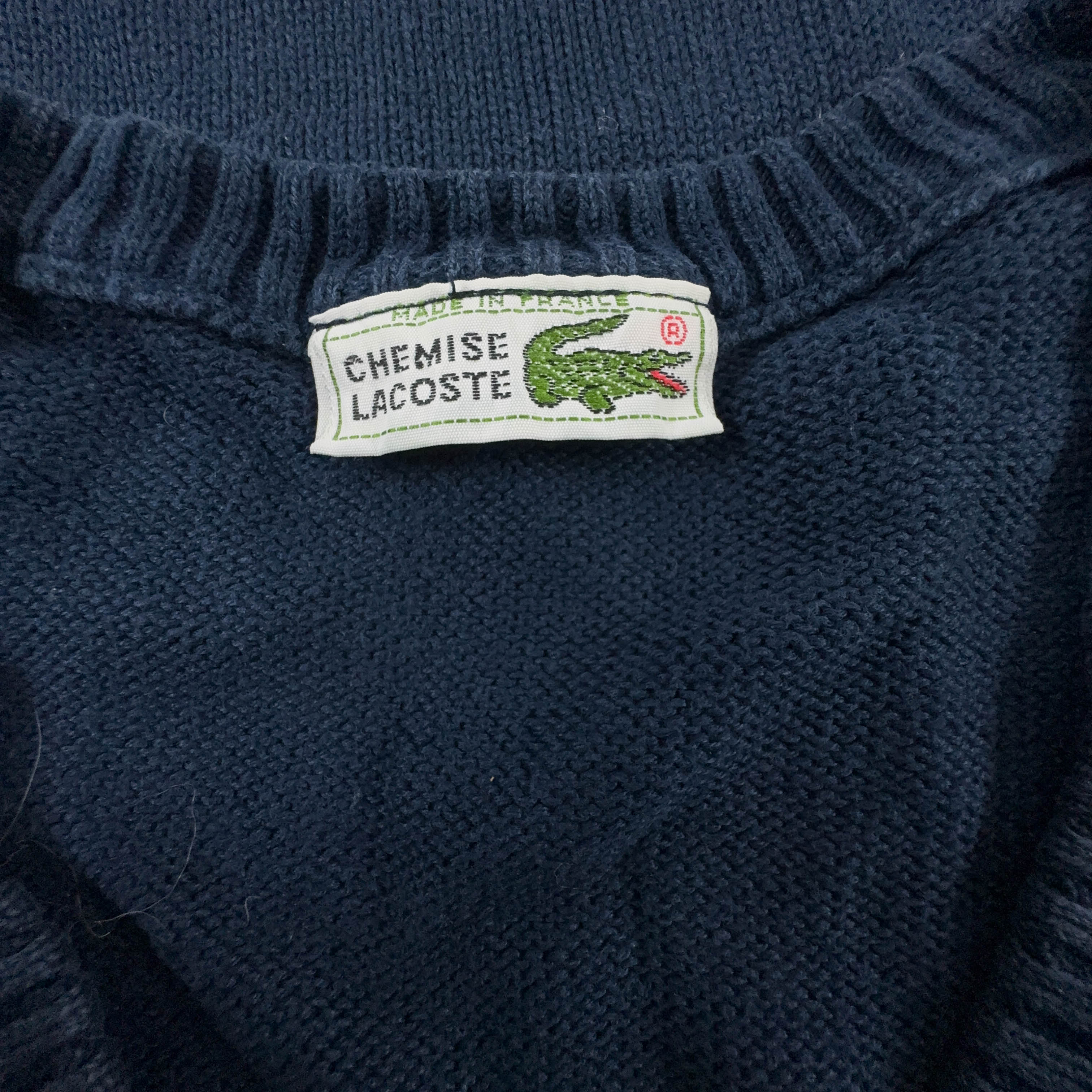 Gilet Lacoste blu scuro scollo a V 100% cotone - Taglia 6 uomo