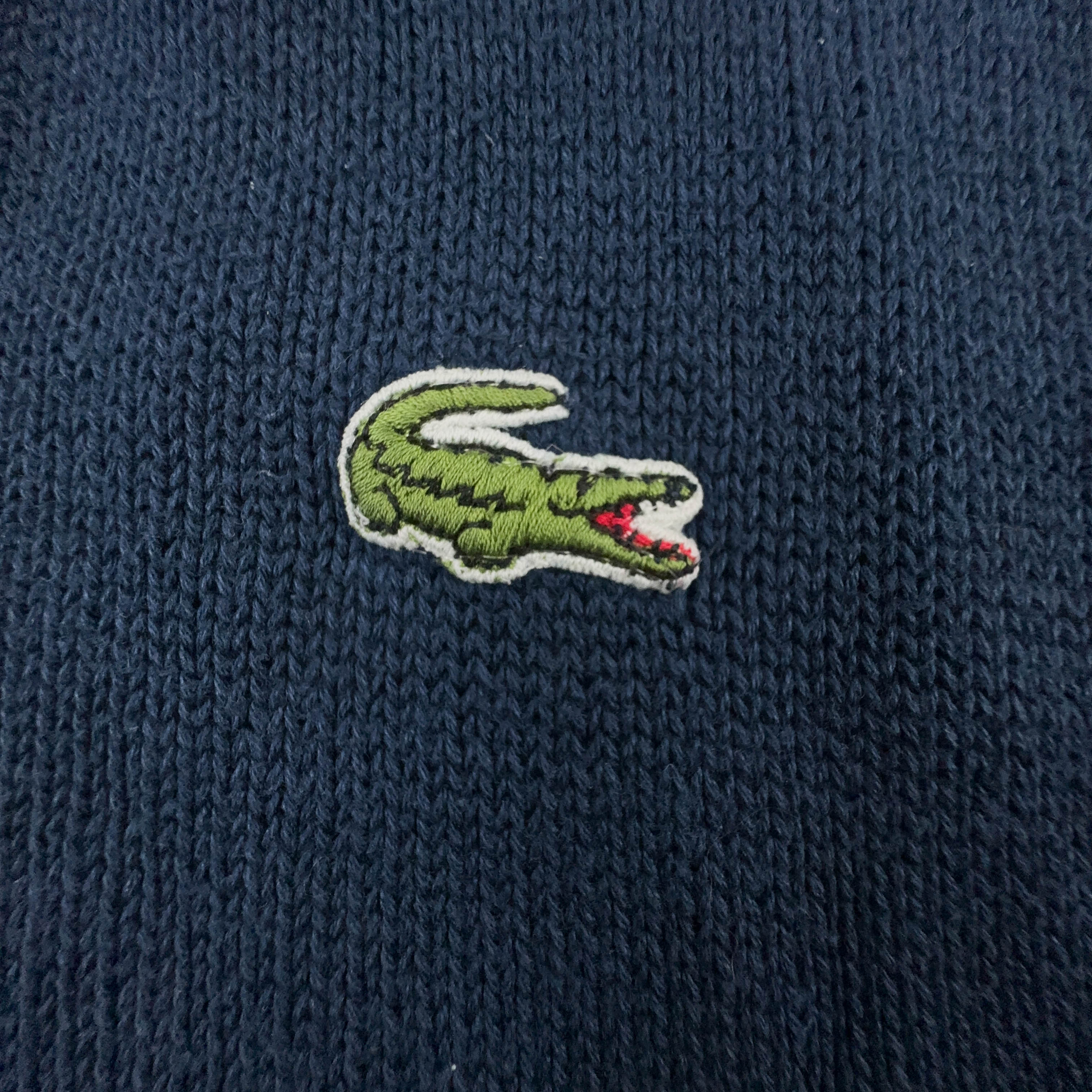 Gilet Lacoste blu scuro scollo a V 100% cotone - Taglia 6 uomo