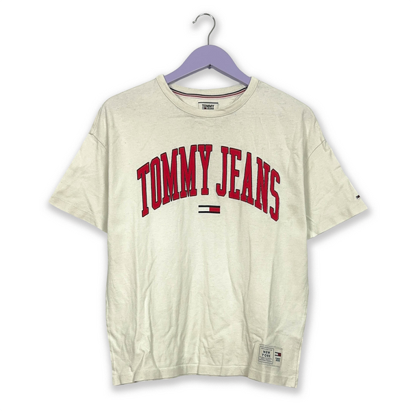 Tommy Hilfiger White Crew Neck Logo Print T-Shirt - Men's Size XS/S