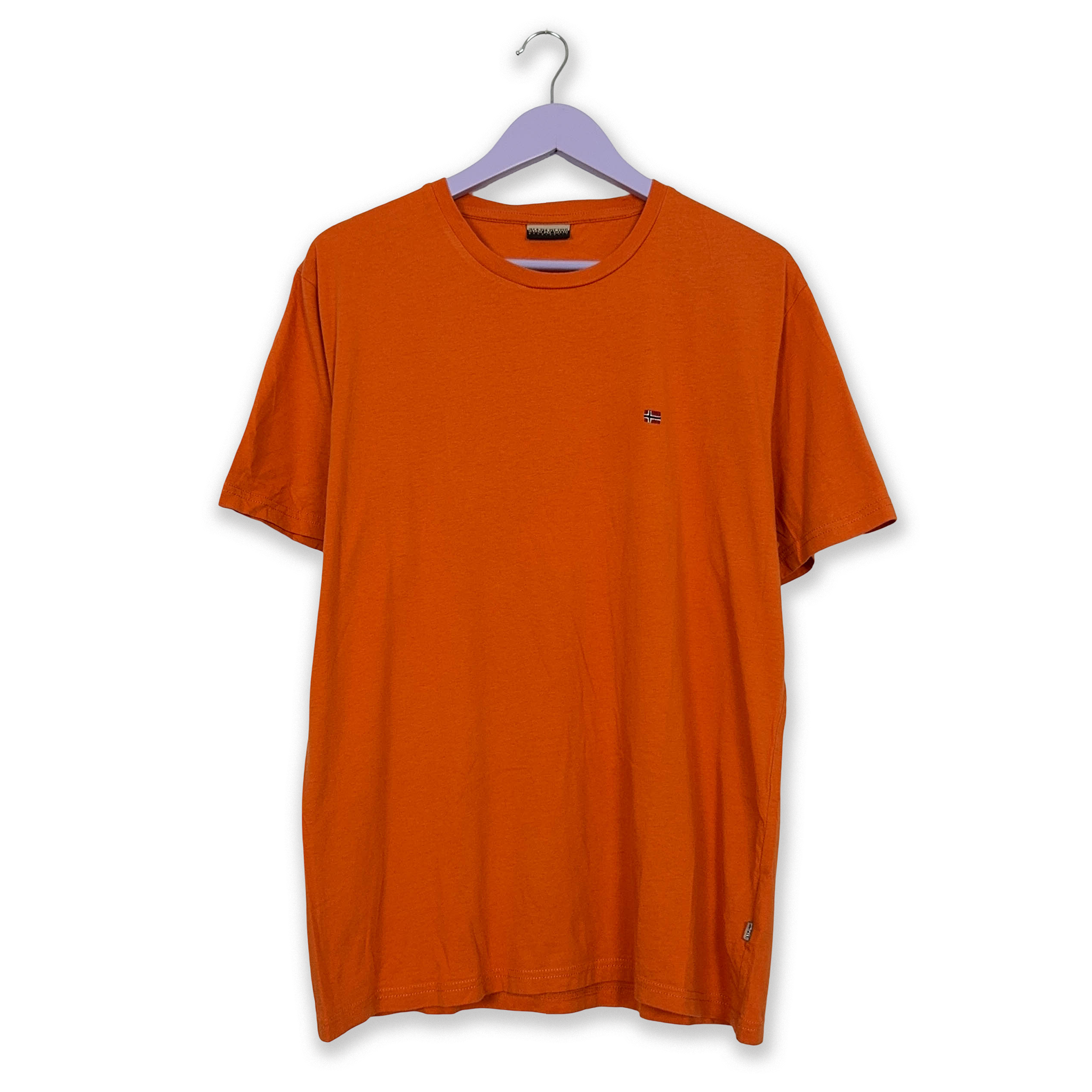 Napapijri Orange Crew Neck T-Shirt - Men's Size XL