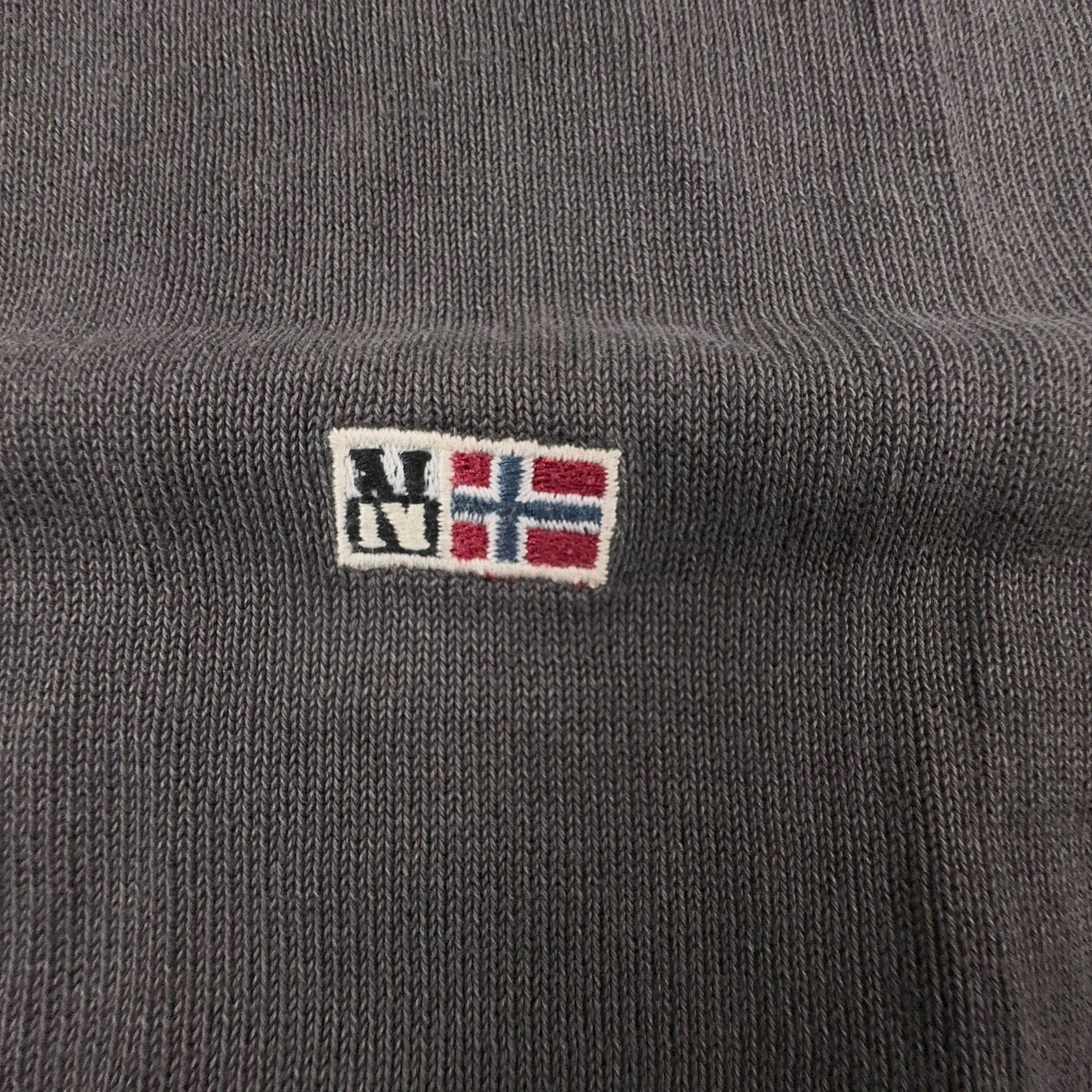 Maglione leggero Napapijri grigio scuro girocollo 100% cotone - Taglia S uomo