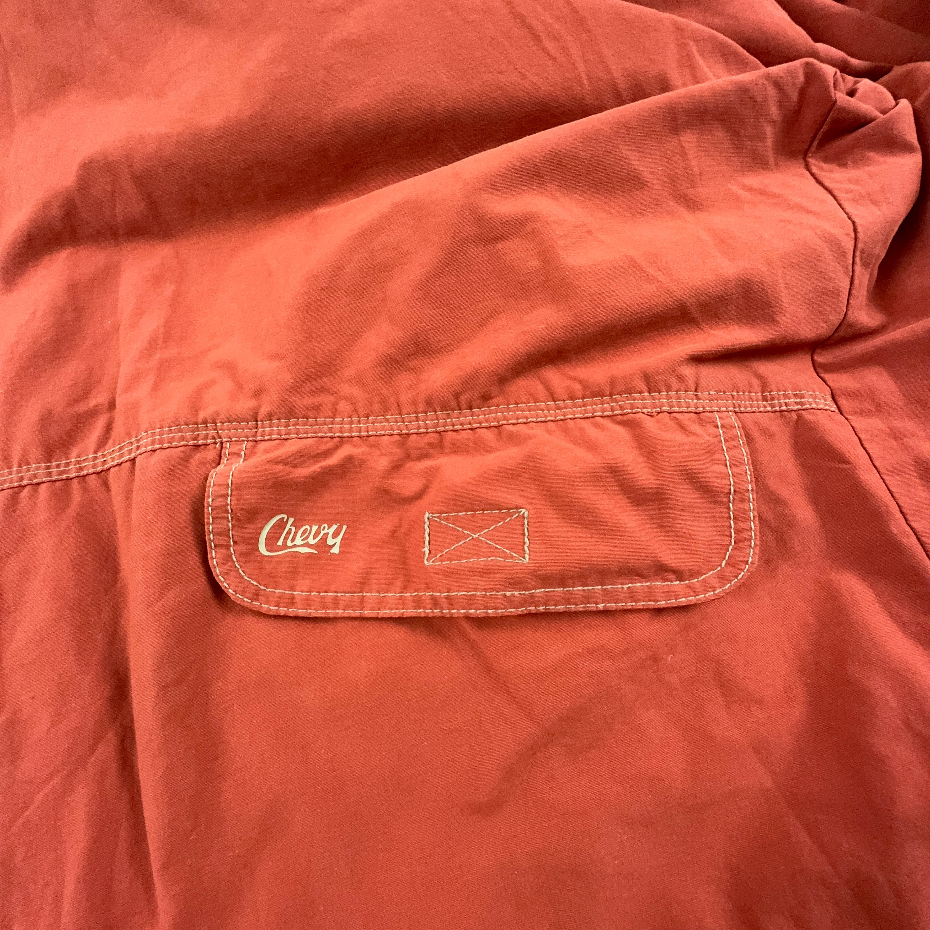 Giacca Vintage Double Face a fantasia azteca arancione e beige - Taglia XXL uomo