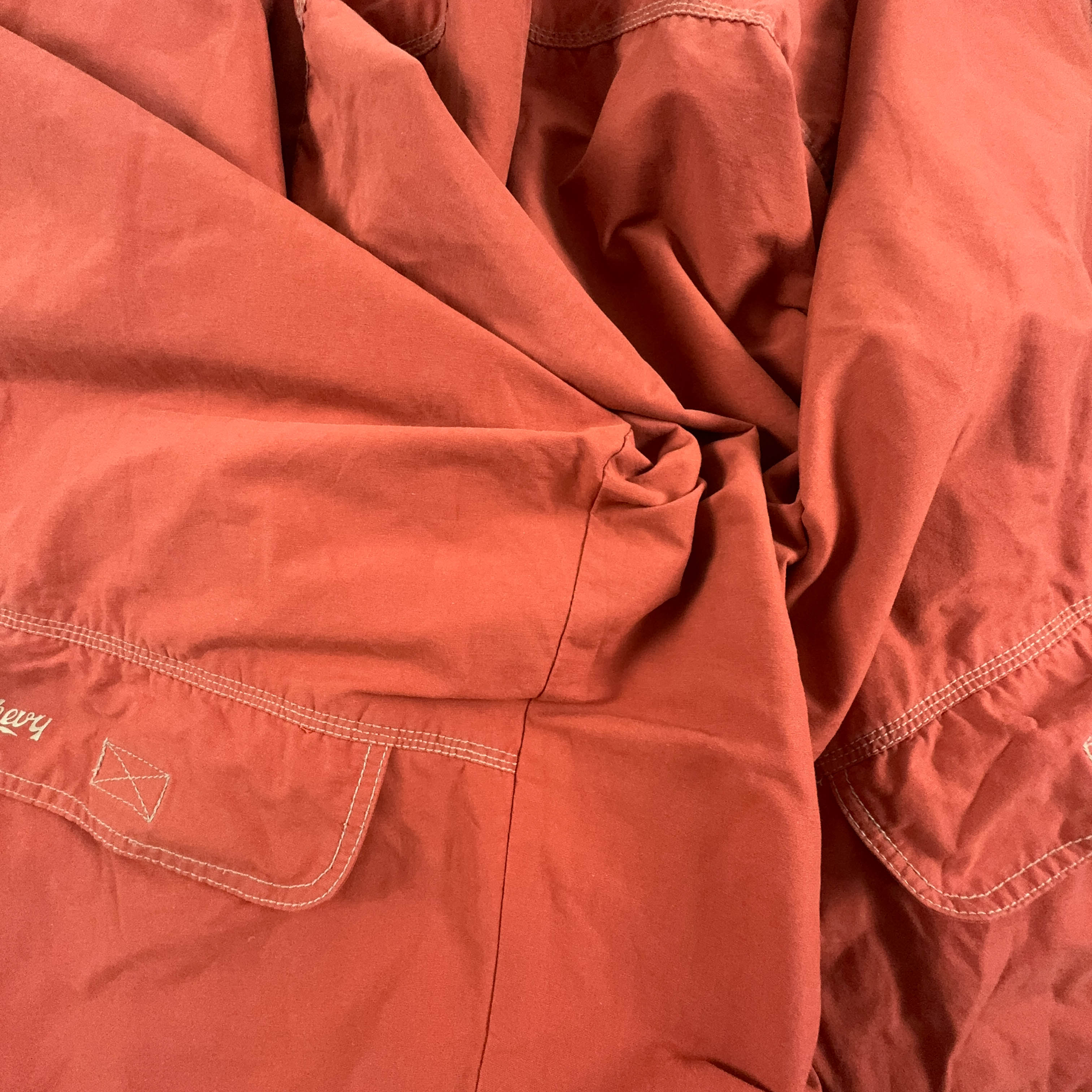 Giacca Vintage Double Face a fantasia azteca arancione e beige - Taglia XXL uomo