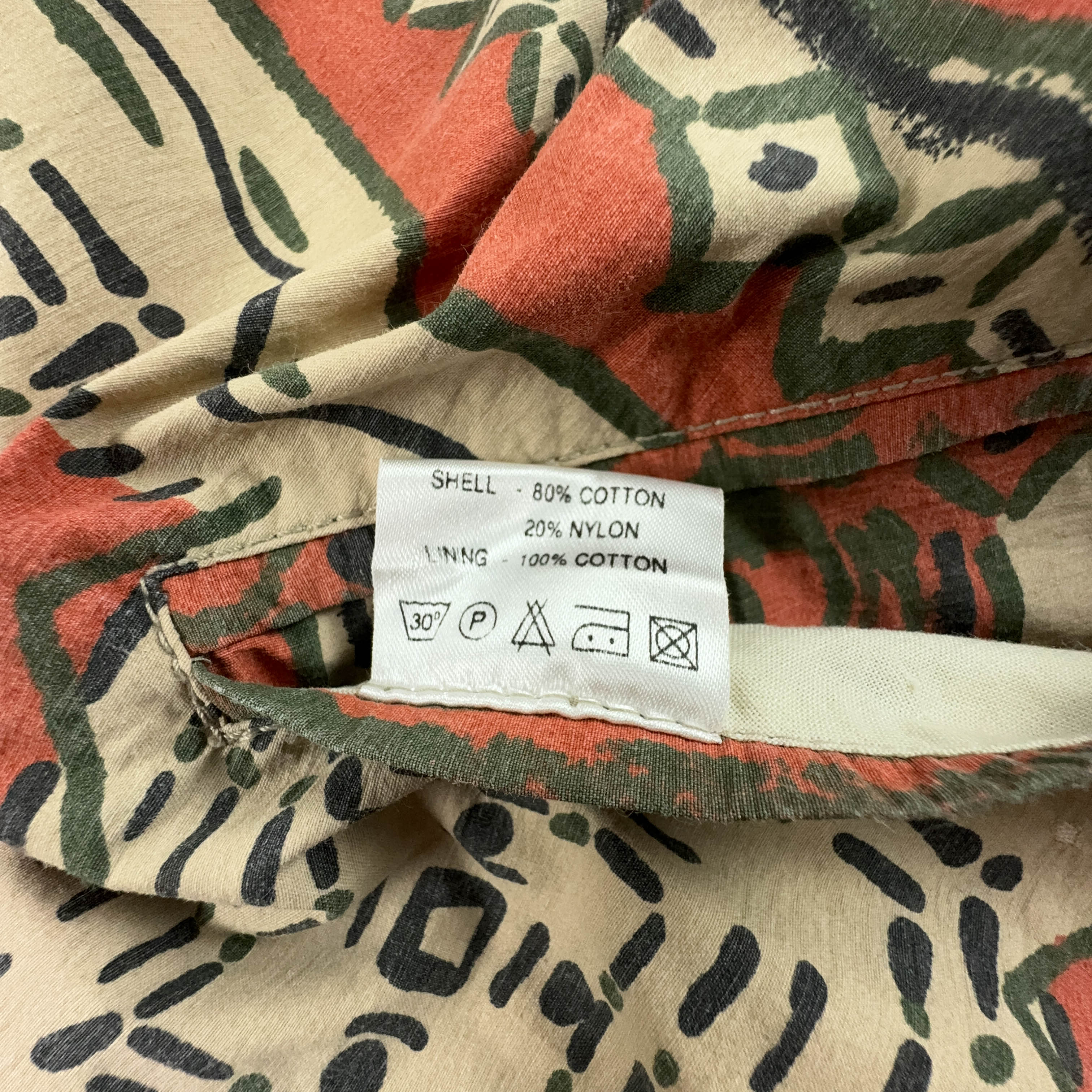 Giacca Vintage Double Face a fantasia azteca arancione e beige - Taglia XXL uomo