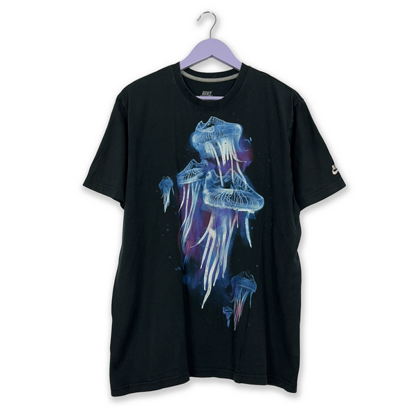 Nike Black Crew Neck Printed T-Shirt - Men's Size XL