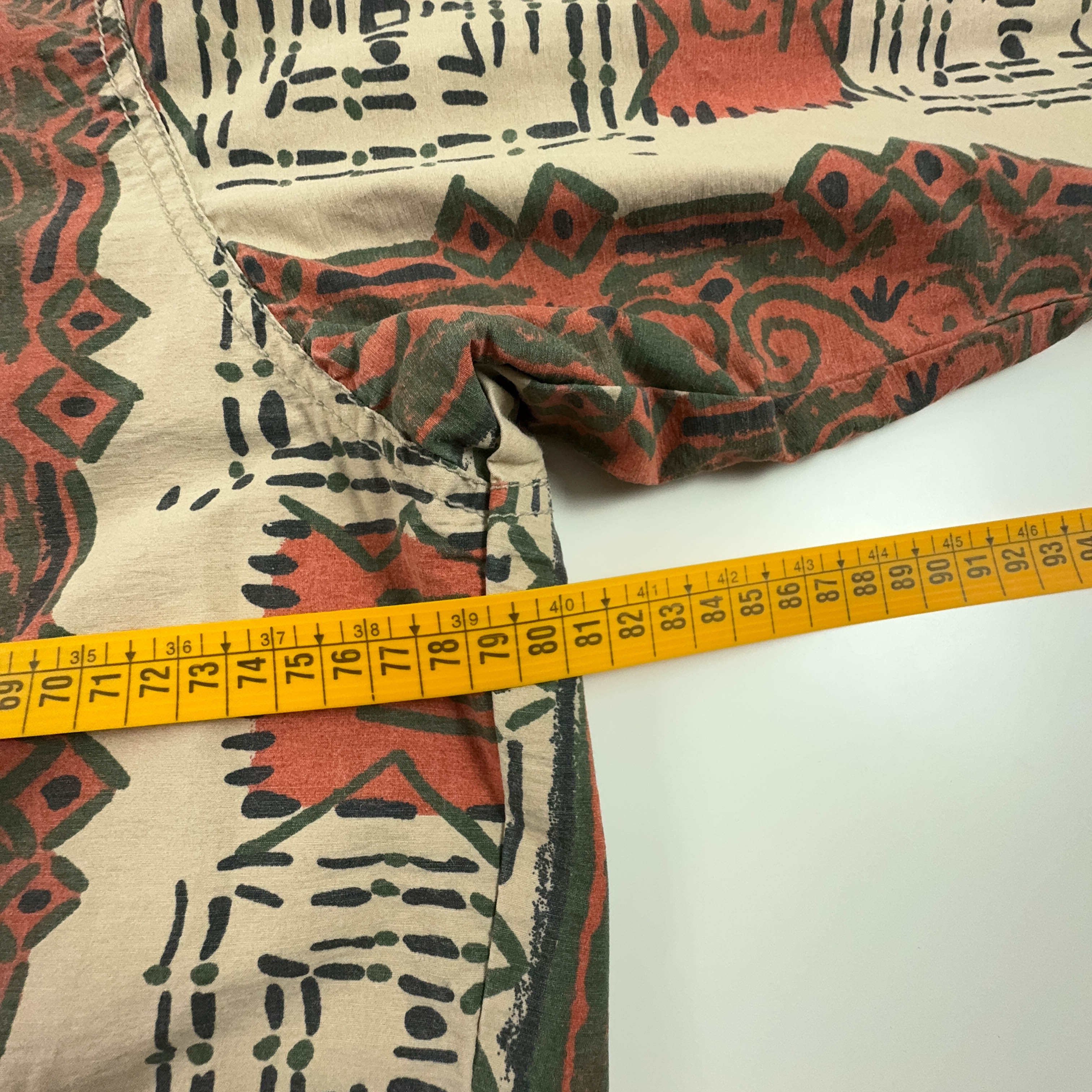 Giacca Vintage Double Face a fantasia azteca arancione e beige - Taglia XXL uomo