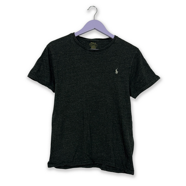 Ralph Lauren Dark Gray Solid Crew Neck Custom Slim Fit T-Shirt - Size M