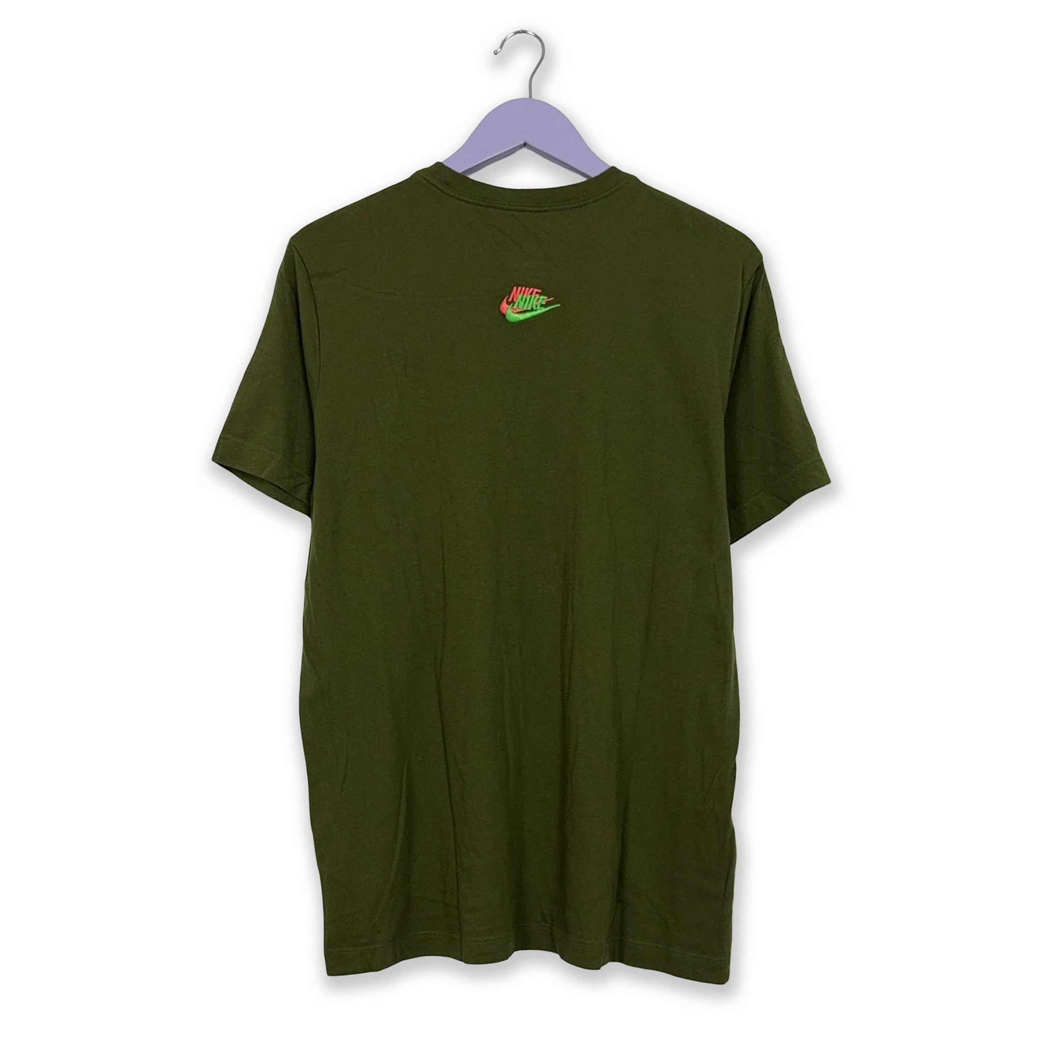 Forest Green Nike Crew Neck T-Shirt with Embroidered Logos - Men's Size M/L