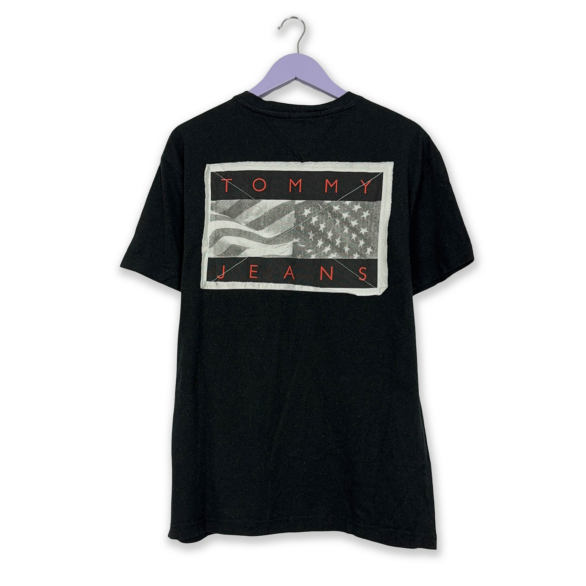 Tommy Hilfiger Black Crew Neck Print T-Shirt - Men's Size L/XL