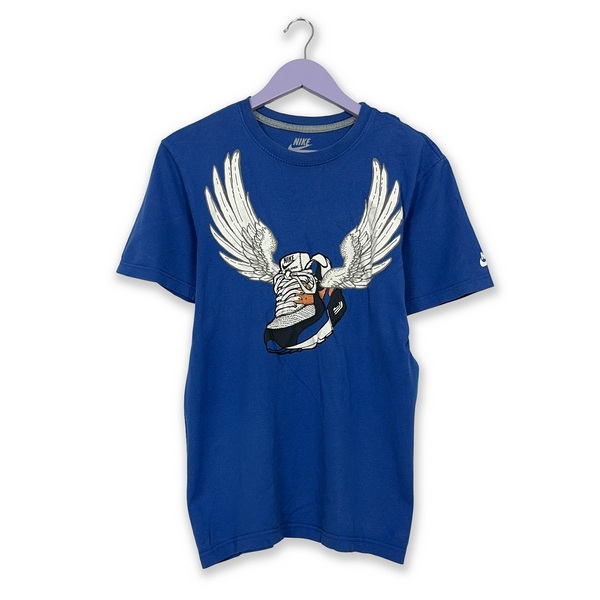 Nike Blue Crew Neck Printed T-Shirt - Men's Size S/M