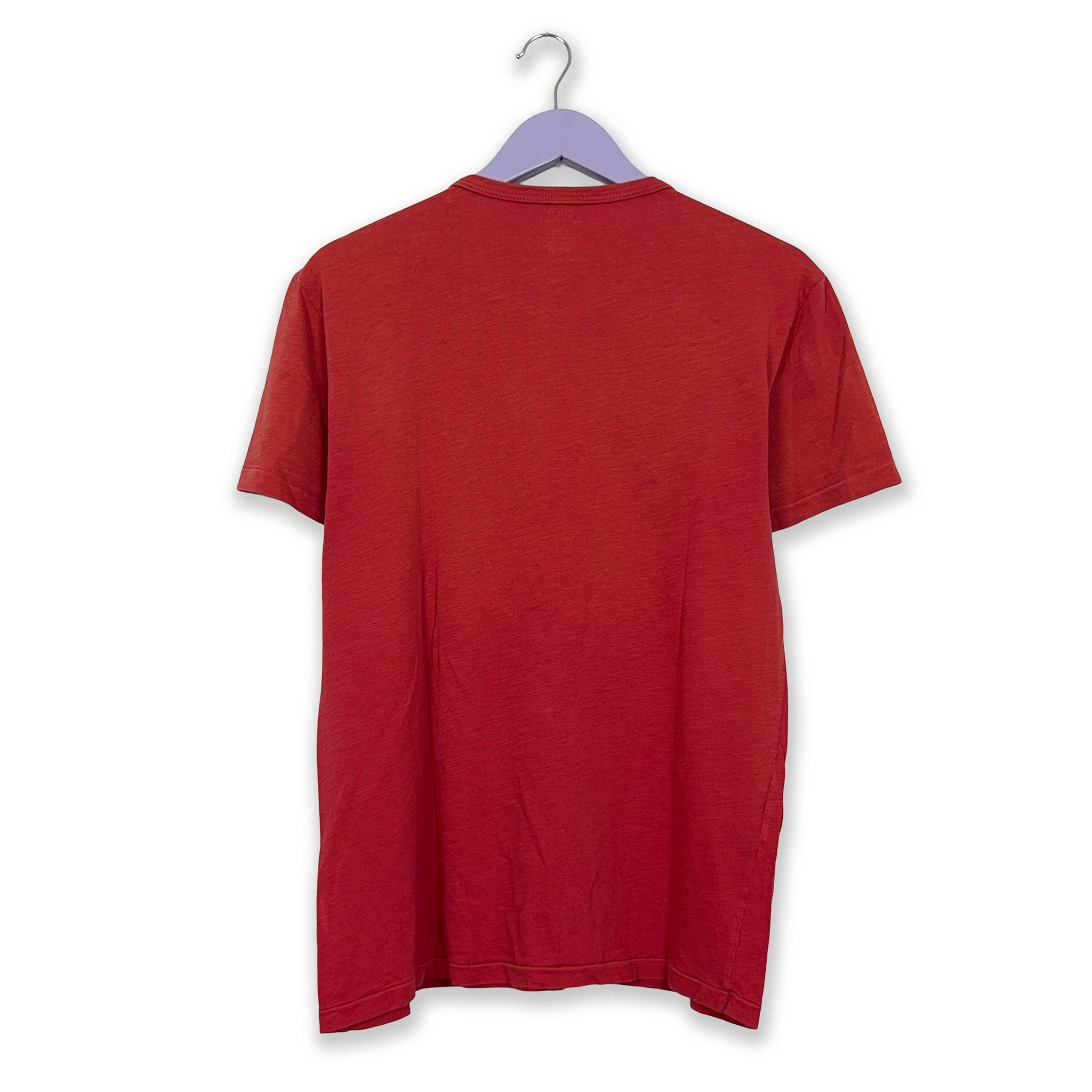 Ralph Lauren Red Crew Neck Custom Slim Fit Printed T-Shirt - Men's Size Medium