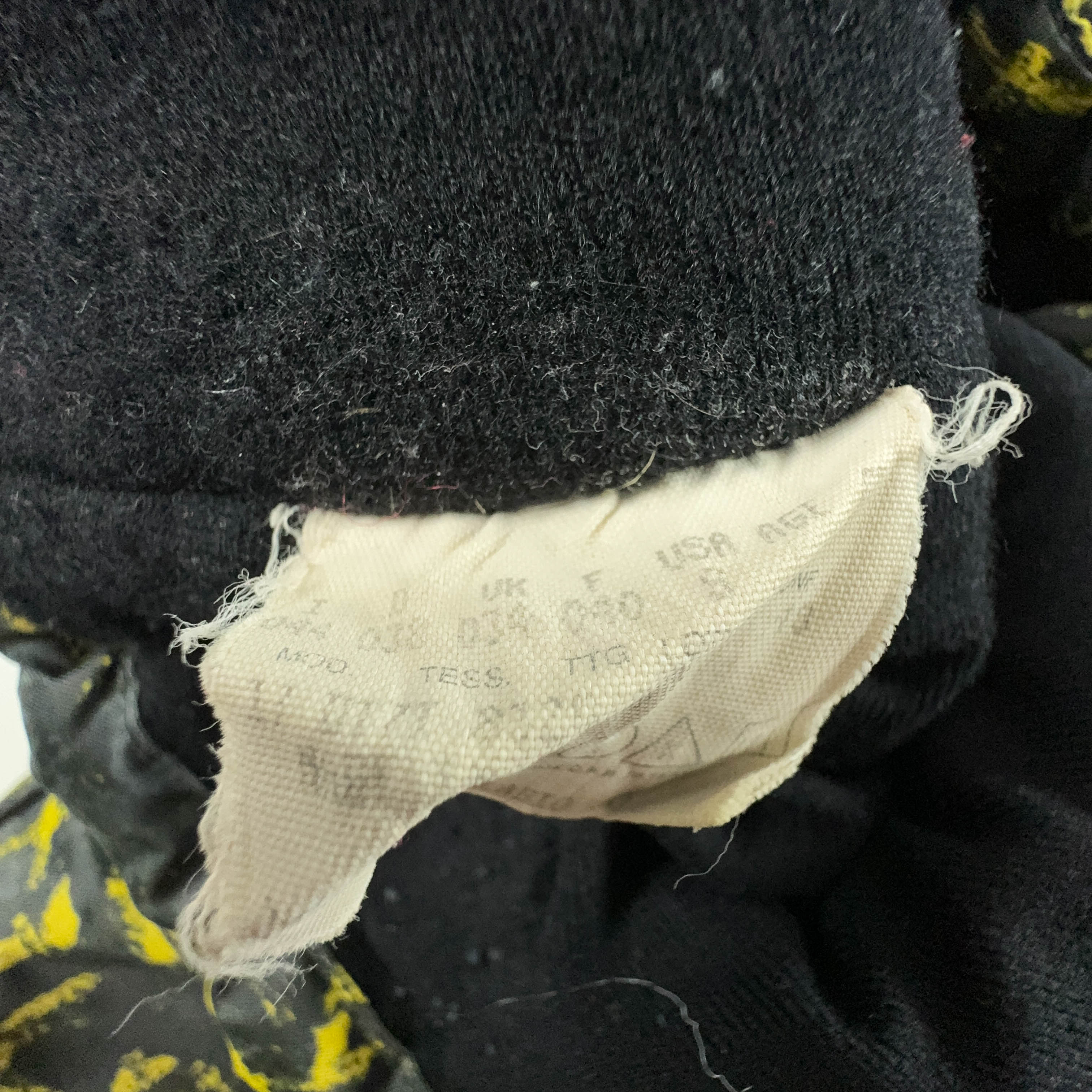 Giacca da Sci/Snowboard Vintage nera e gialla a fantasia con zip - Taglia 44 uomo