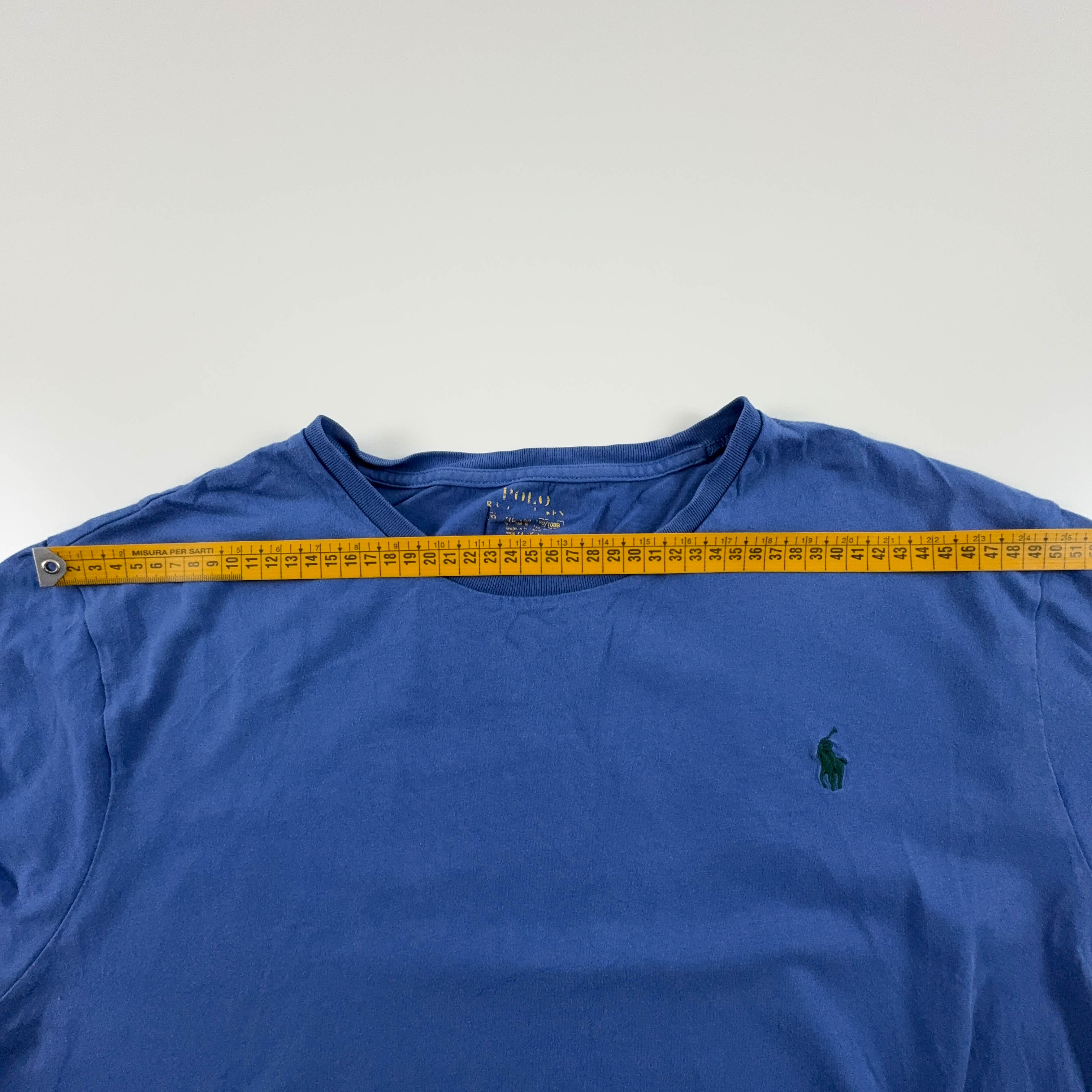 Ralph Lauren Solid Blue Crew Neck T-Shirt - Size XL 190 Men's