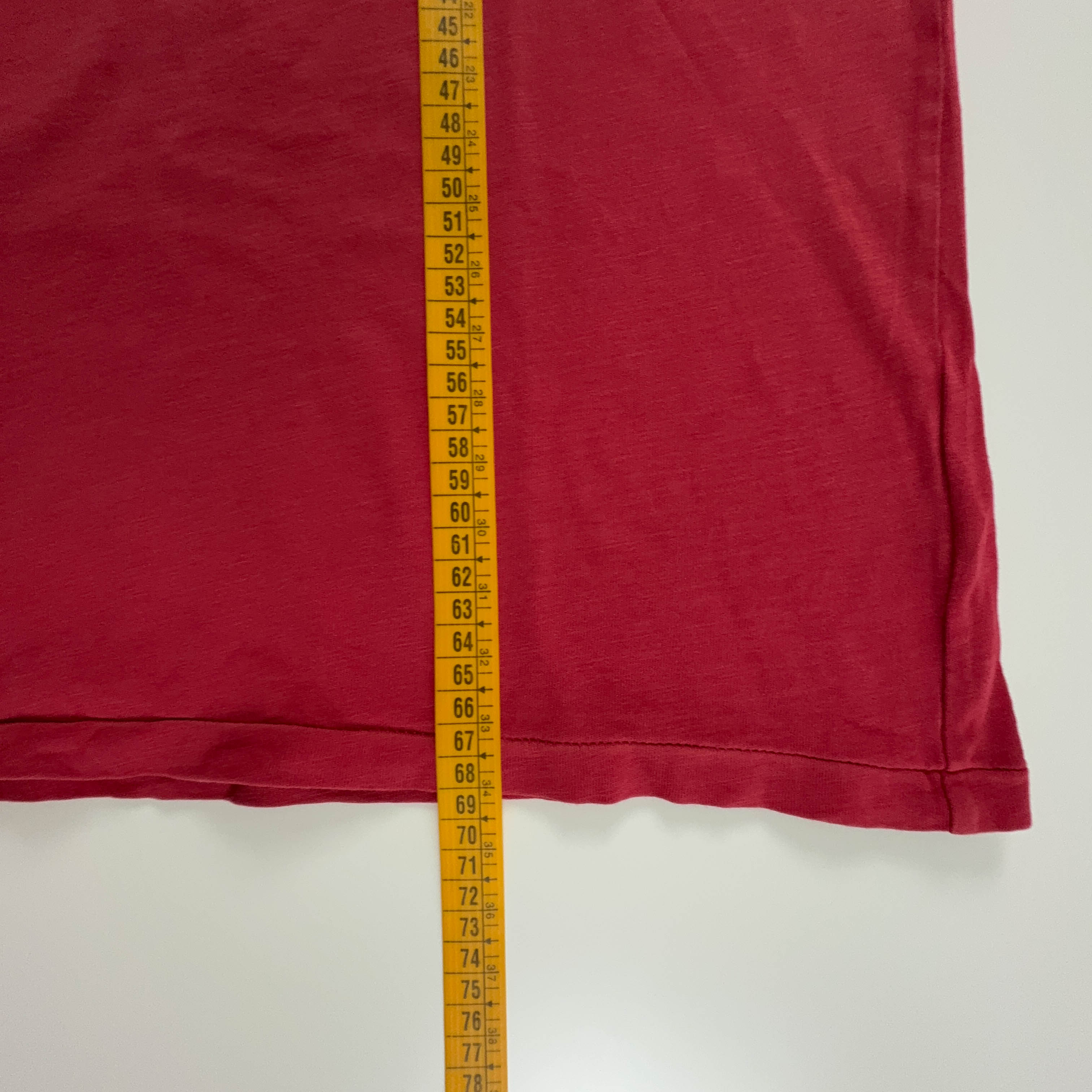 Ralph Lauren Red Crew Neck Custom Slim Fit Printed T-Shirt - Men's Size Medium