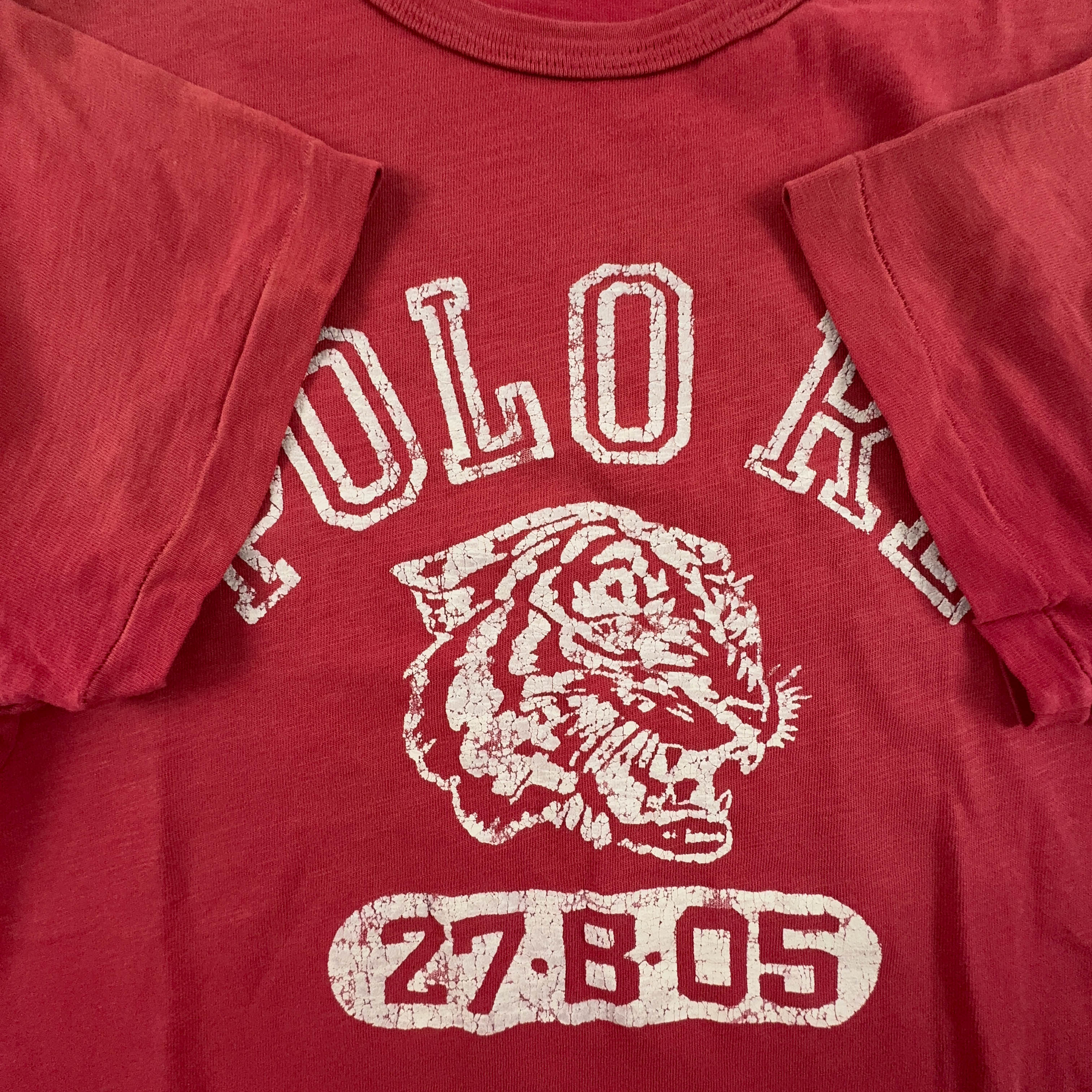 Ralph Lauren Red Crew Neck Custom Slim Fit Printed T-Shirt - Men's Size Medium