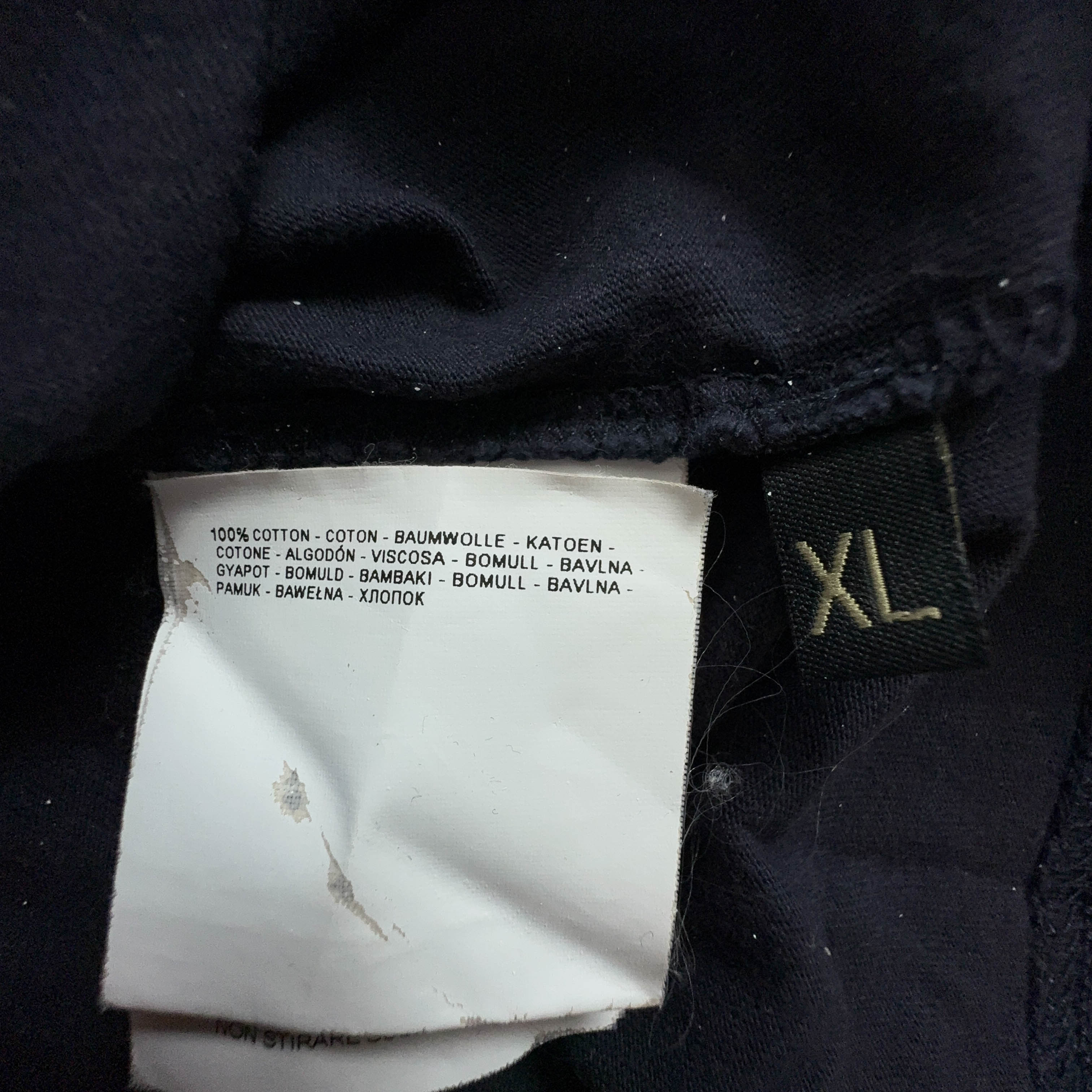 Napapijri Dark Blue Crew Neck Embroidery T-Shirt - Men's Size L/XL