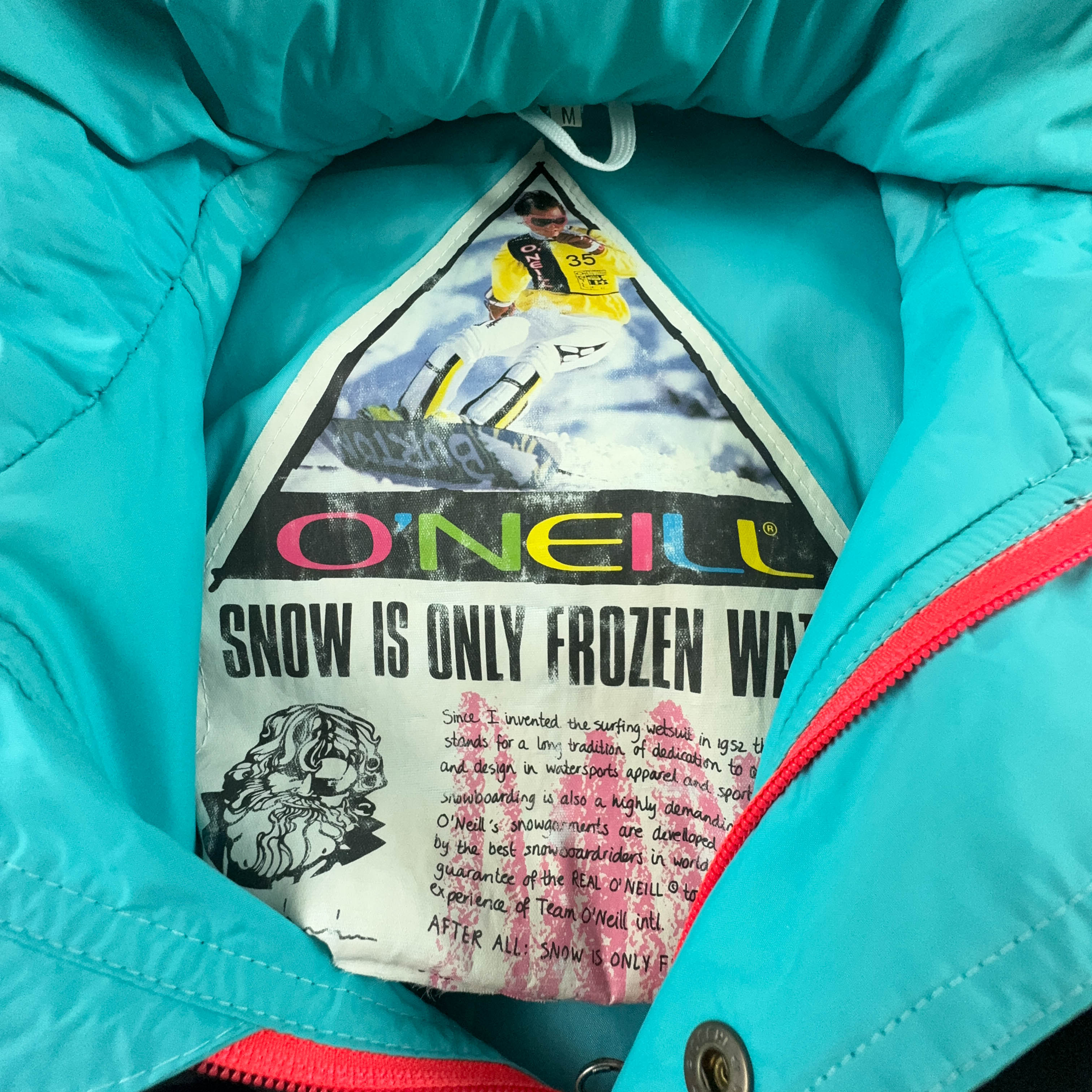 Giacca da Sci/Snowboard 0'Neill Vintage nera e rosa con logo stampato - Taglia M uomo