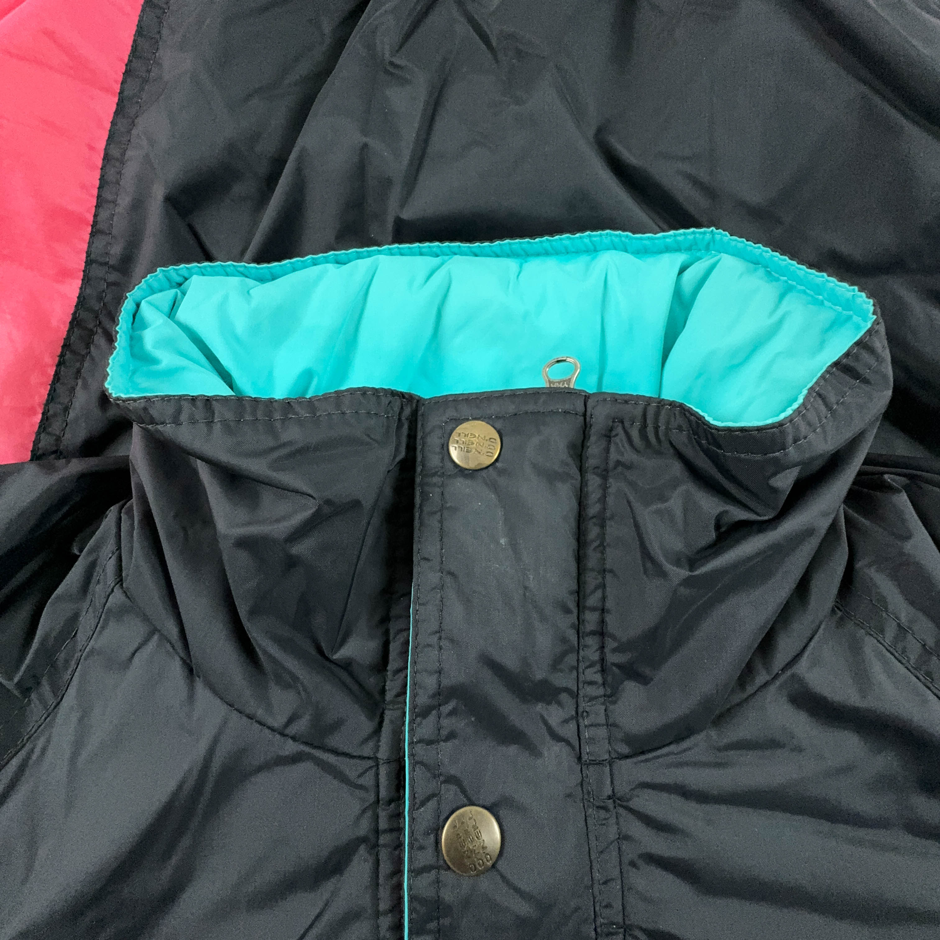 Giacca da Sci/Snowboard 0'Neill Vintage nera e rosa con logo stampato - Taglia M uomo