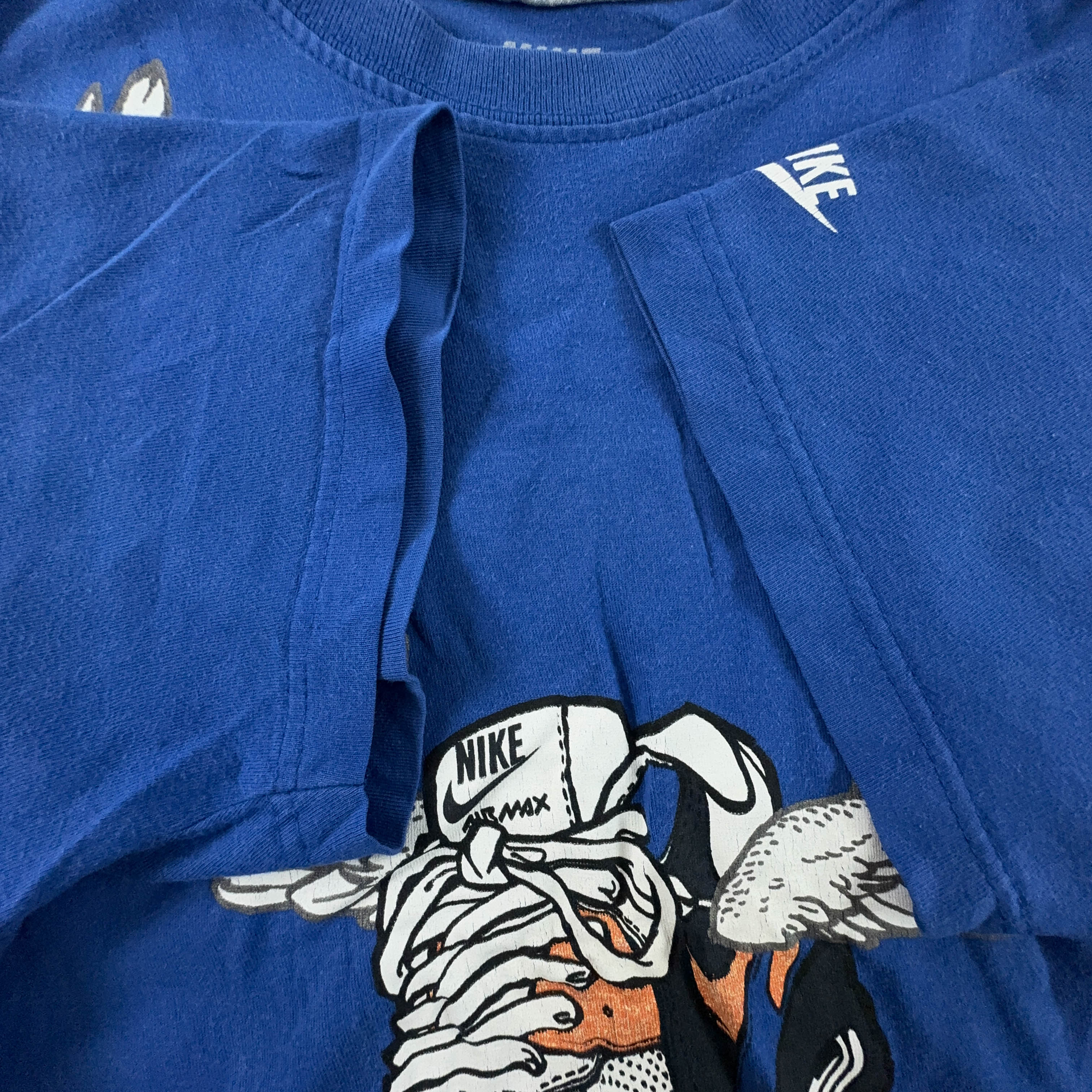 Nike Blue Crew Neck Printed T-Shirt - Men's Size S/M