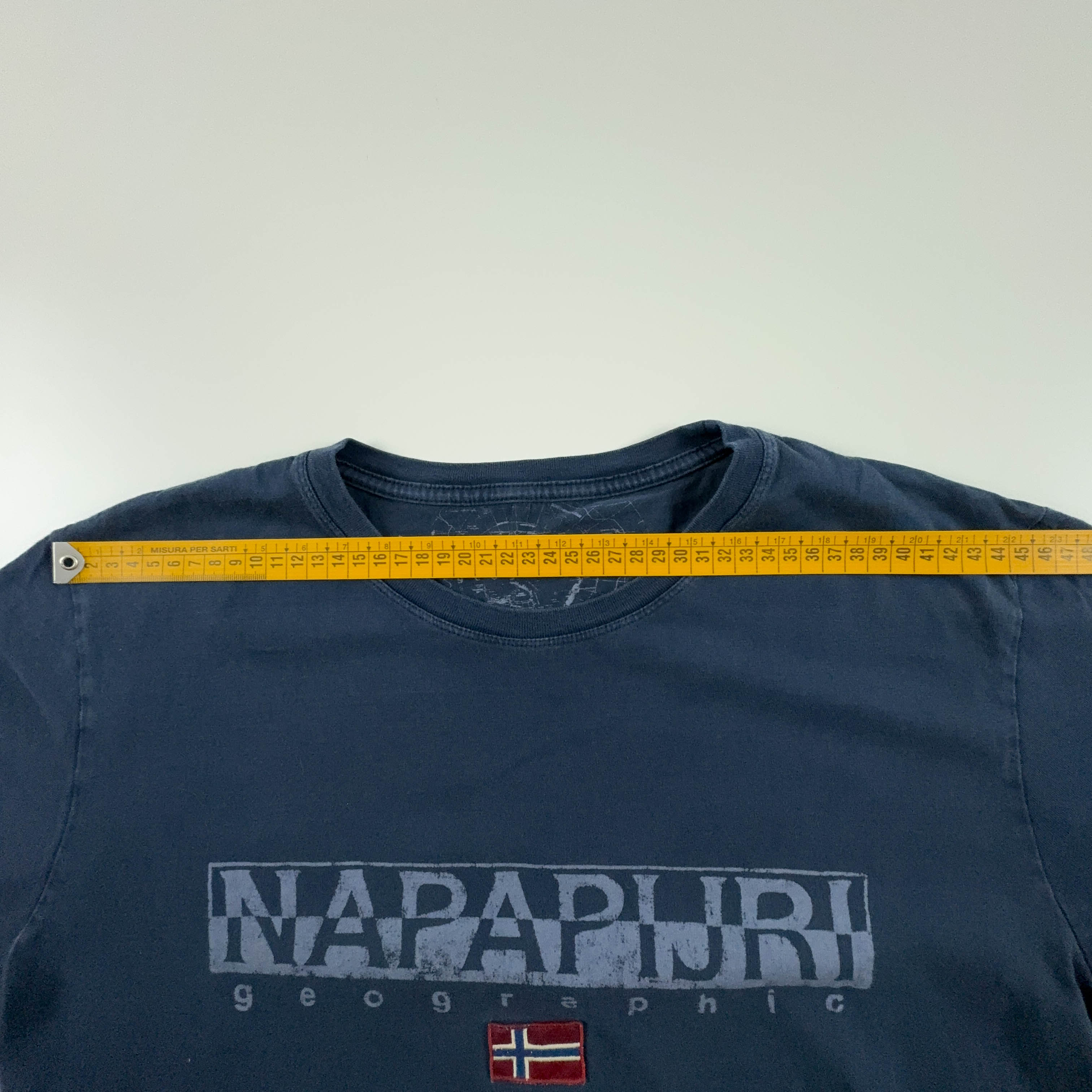 Napapijri Dark Blue Crew Neck Logo T-Shirt - Men's Size L/XL