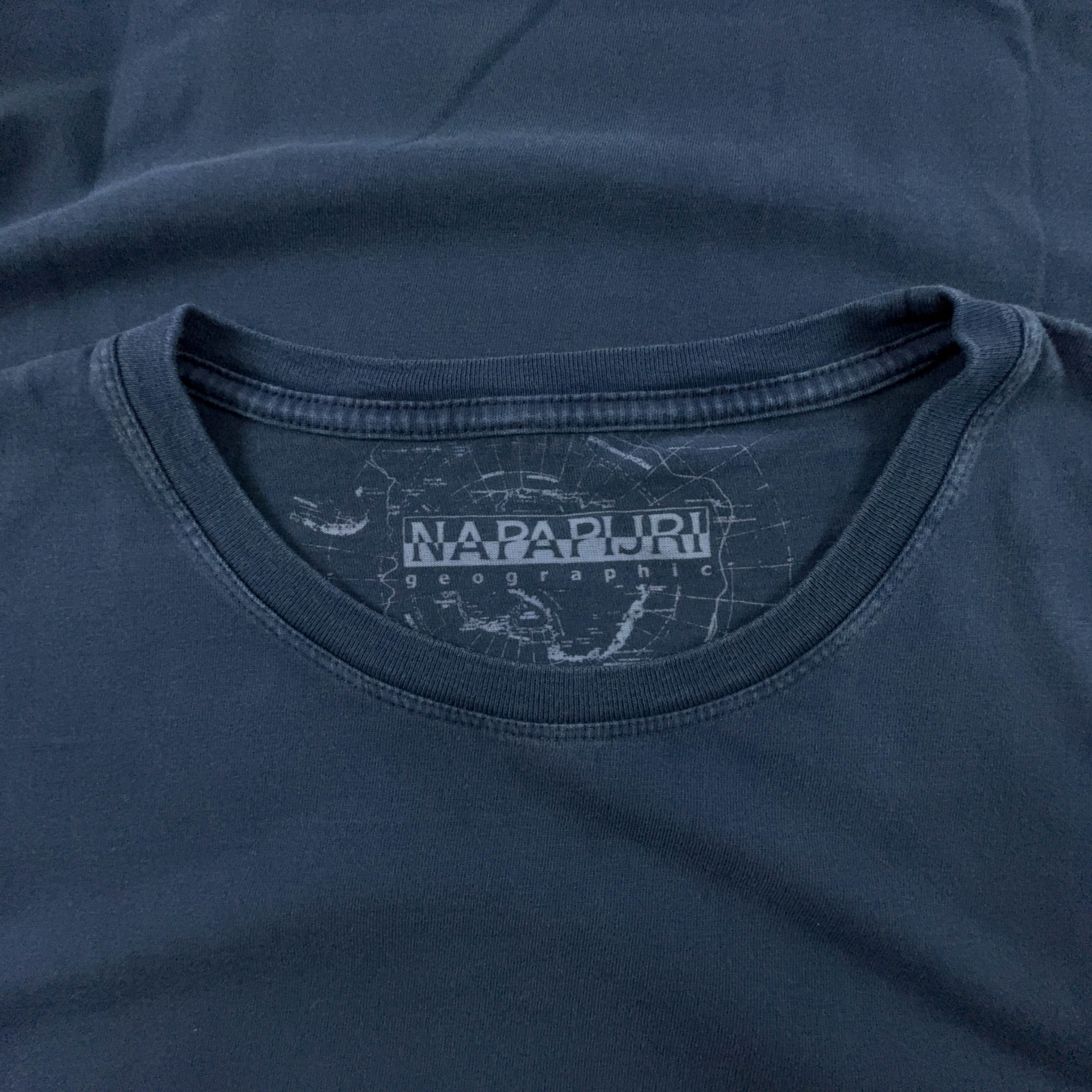 Napapijri Dark Blue Crew Neck Logo T-Shirt - Men's Size L/XL