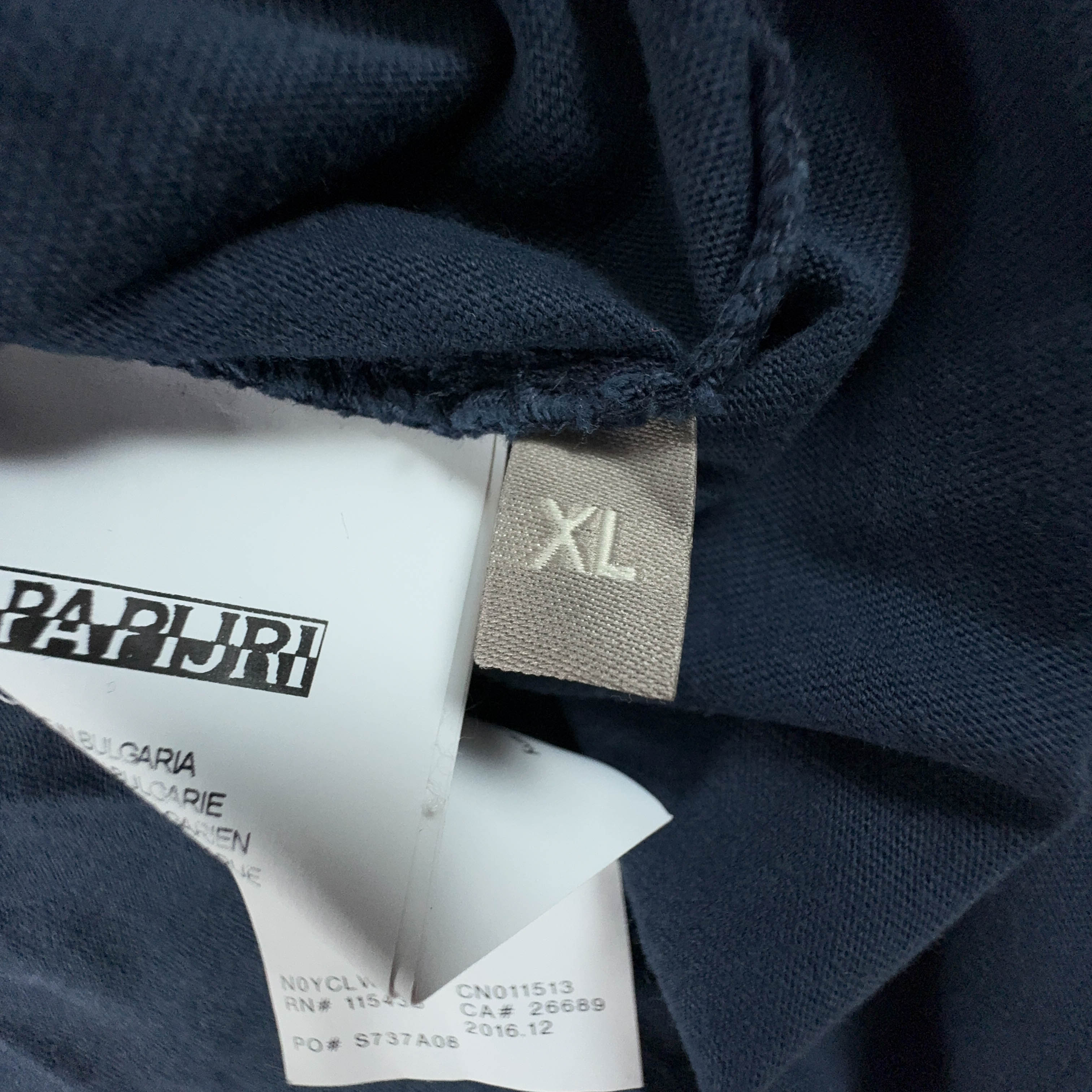 Napapijri Dark Blue Crew Neck Logo T-Shirt - Men's Size L/XL