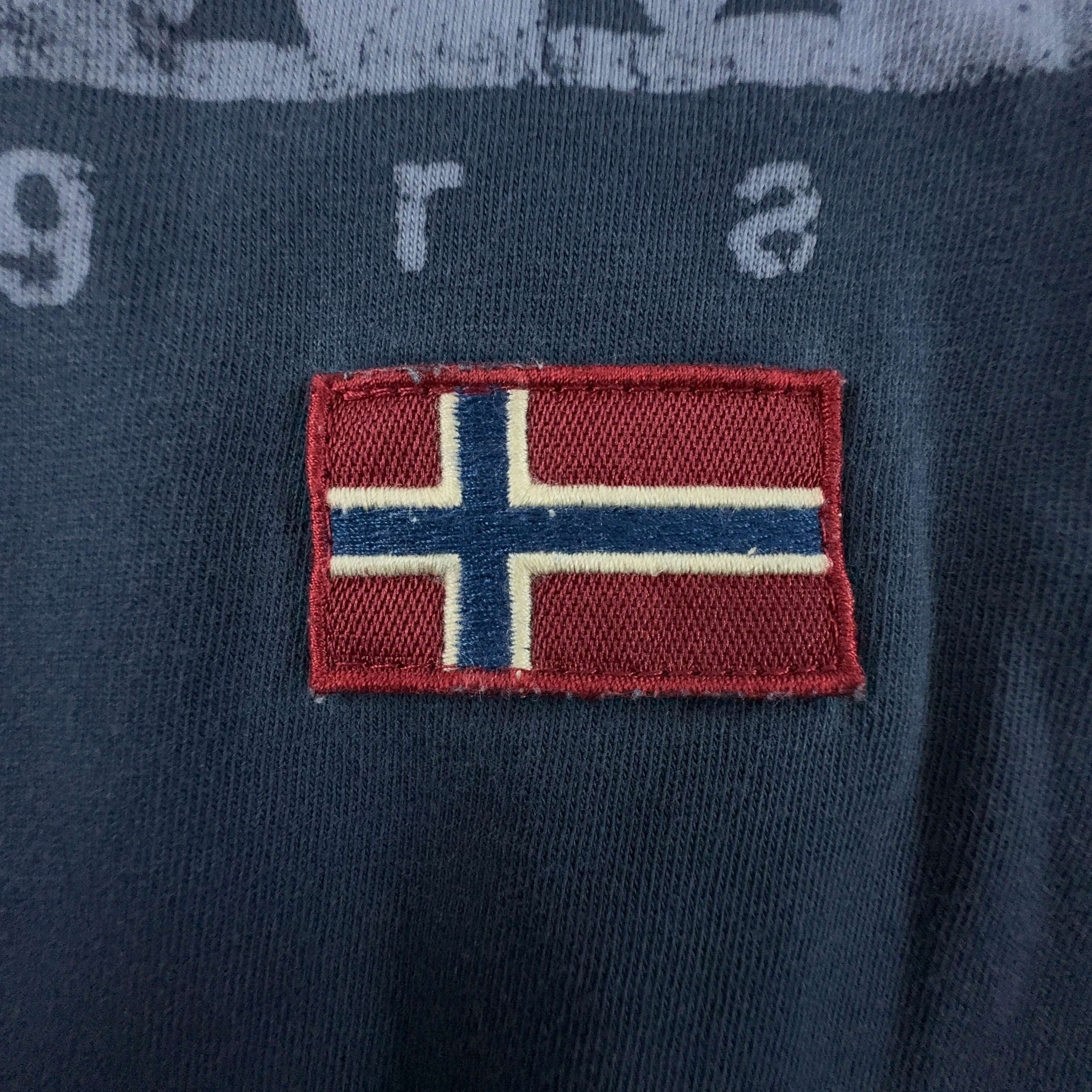 Napapijri Dark Blue Crew Neck Logo T-Shirt - Men's Size L/XL