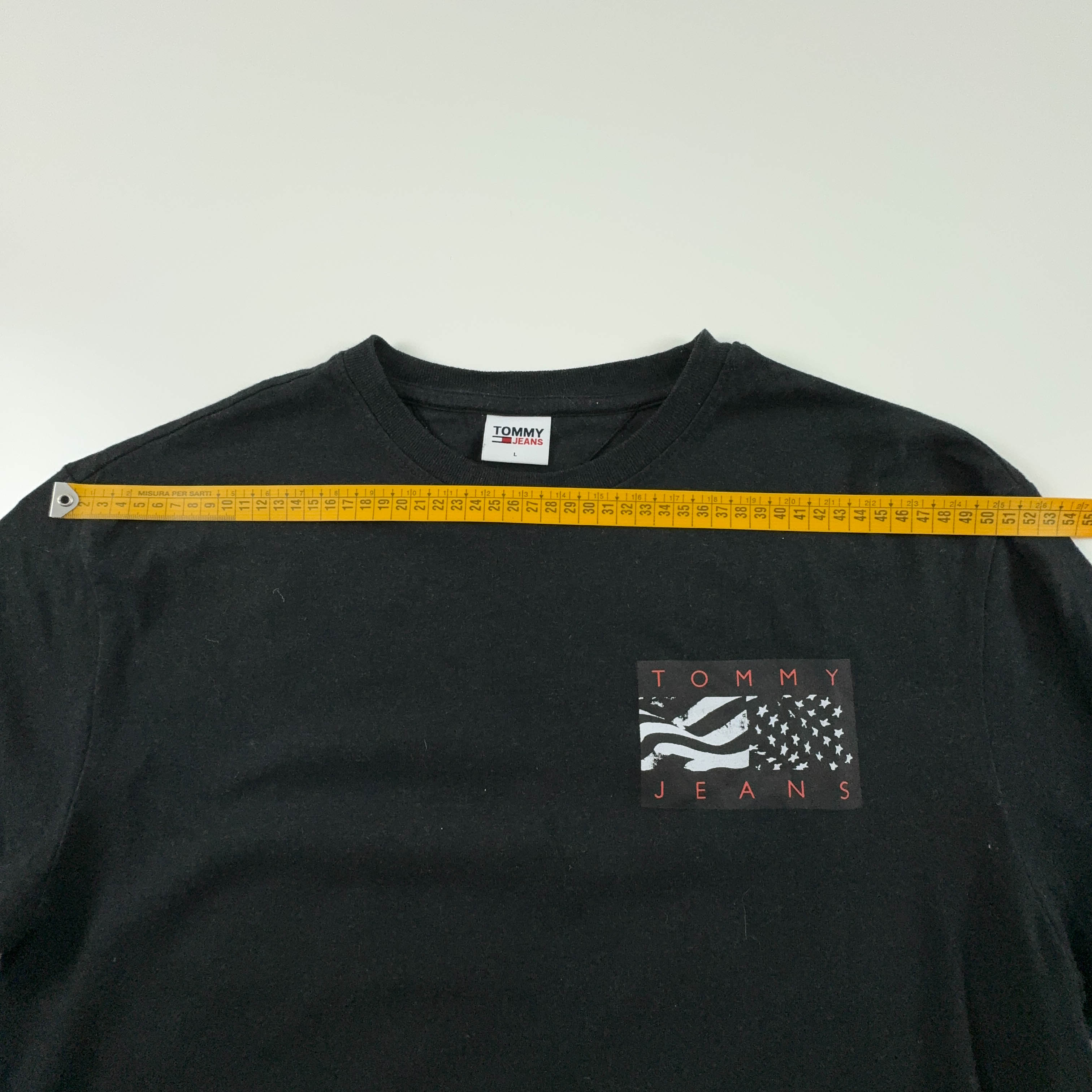 Tommy Hilfiger Black Crew Neck Print T-Shirt - Men's Size L/XL